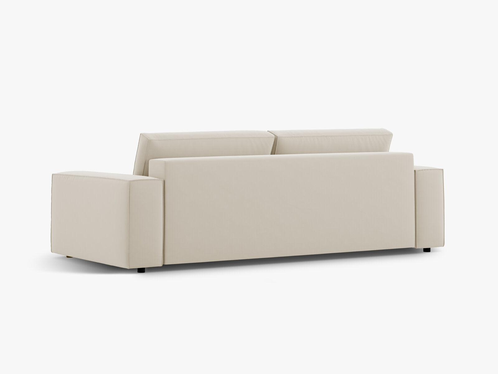 Micadoni Schlafsofa Jodie 3-Sitzer Samt Dunkelbeige
