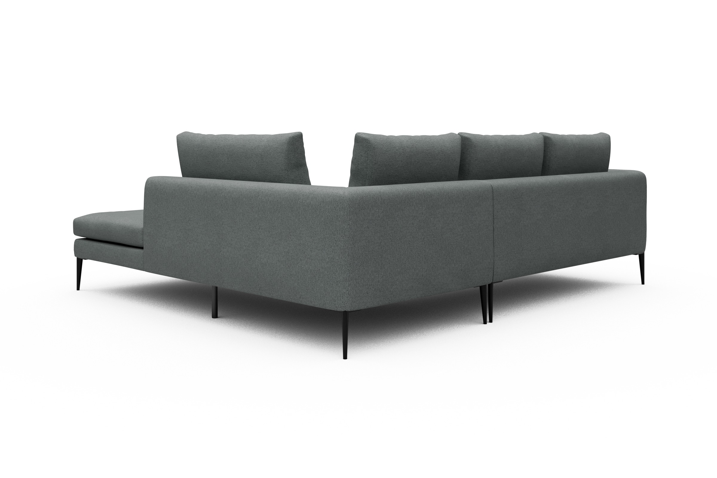 Ecksofa Paul Relax-Ecke rechts mit 2-Sitzer Denari-Soft-Grey