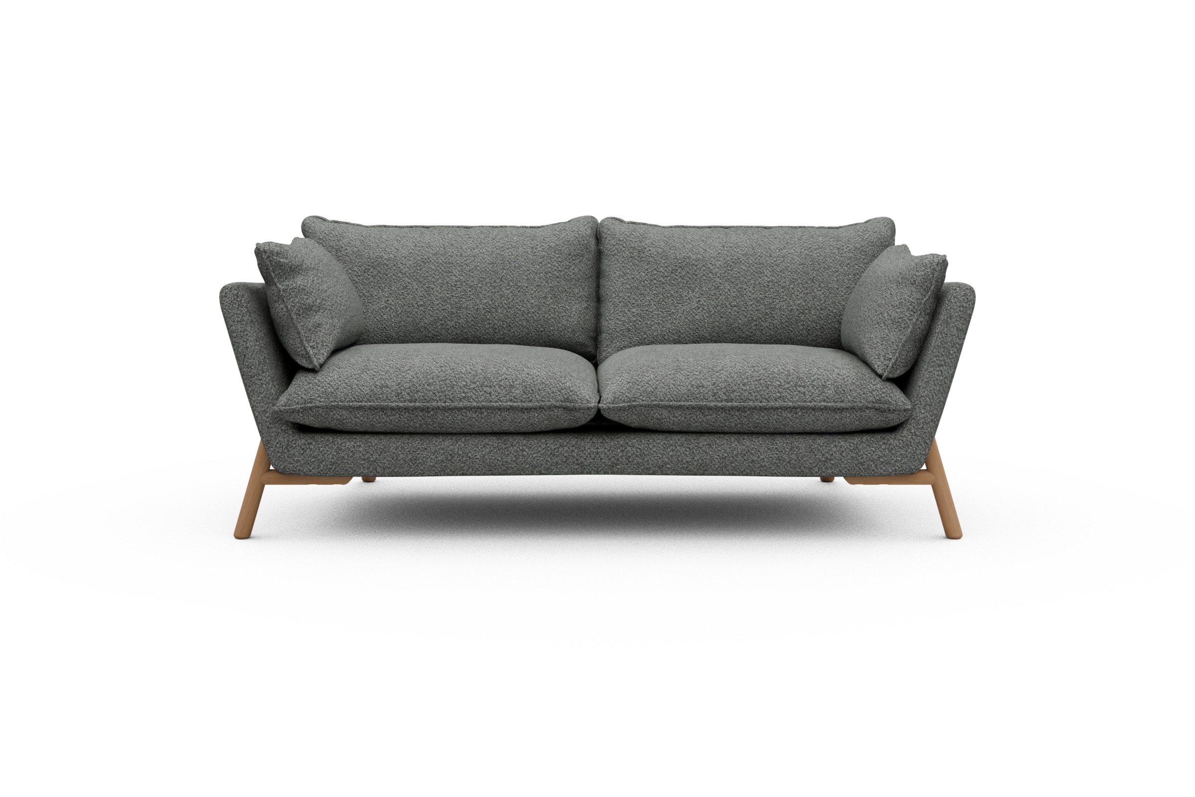 Skandi Home Sofa Emil PREMIUM 2-Sitzer Beinfarbe Eiche Natur Vanora-Warm-Grey moebelfaktor