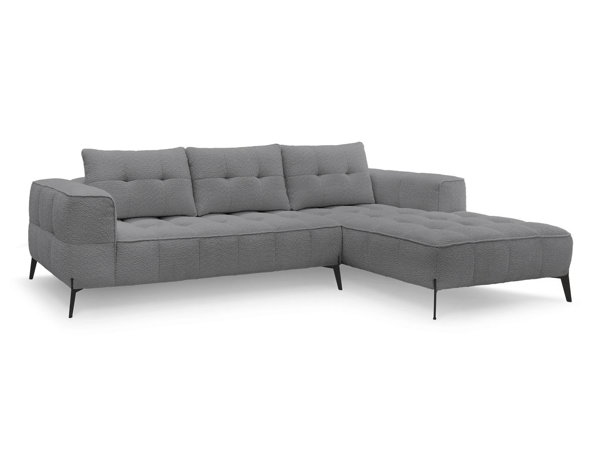 Bobochic Anis Ecksofa Bouclé-Stoff Dunkelgrau Ecke rechts