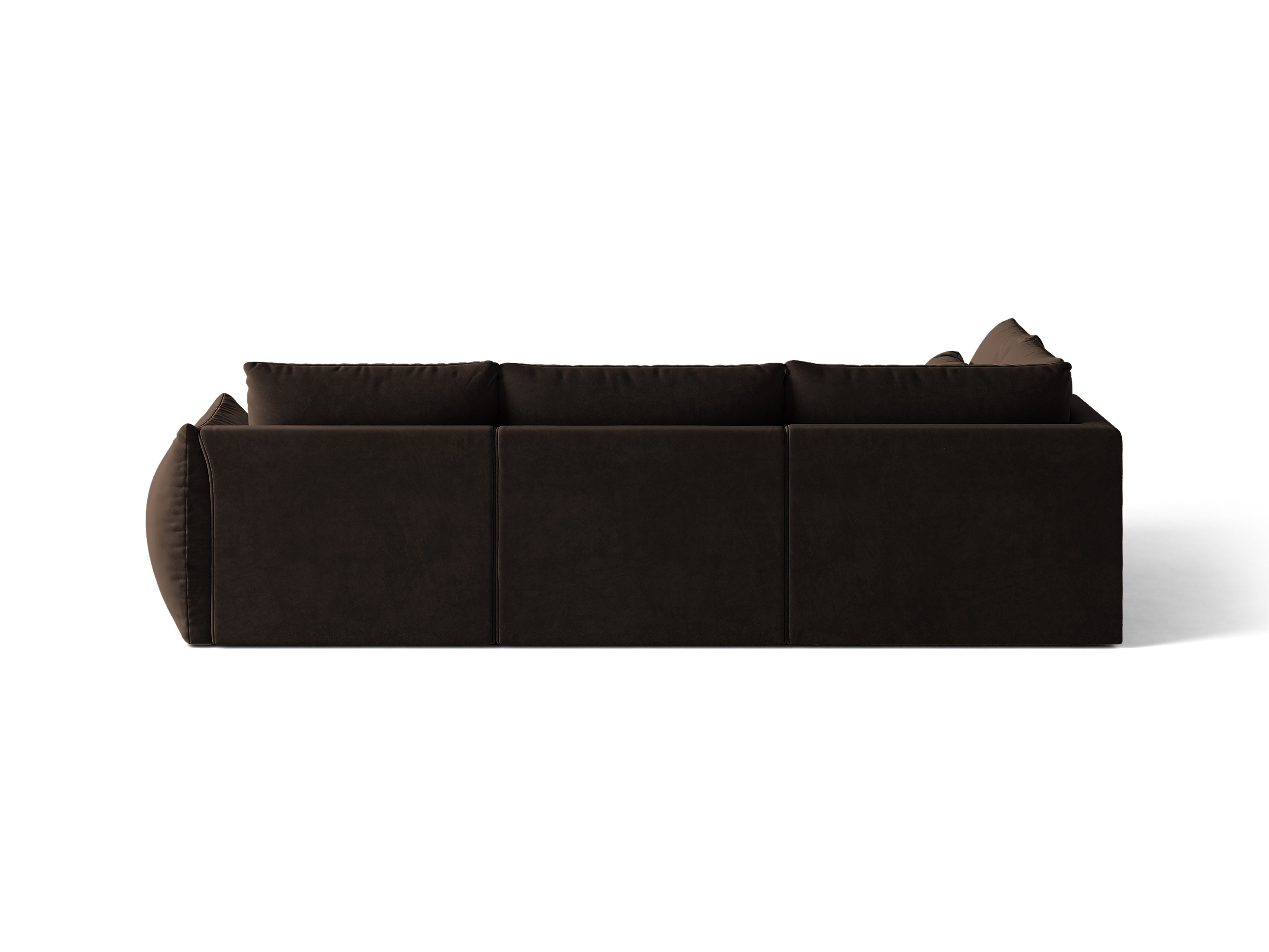 Micadoni Ecksofa Bloom 4-Sitzer Samt Bluvel Dunkelbraun Links
