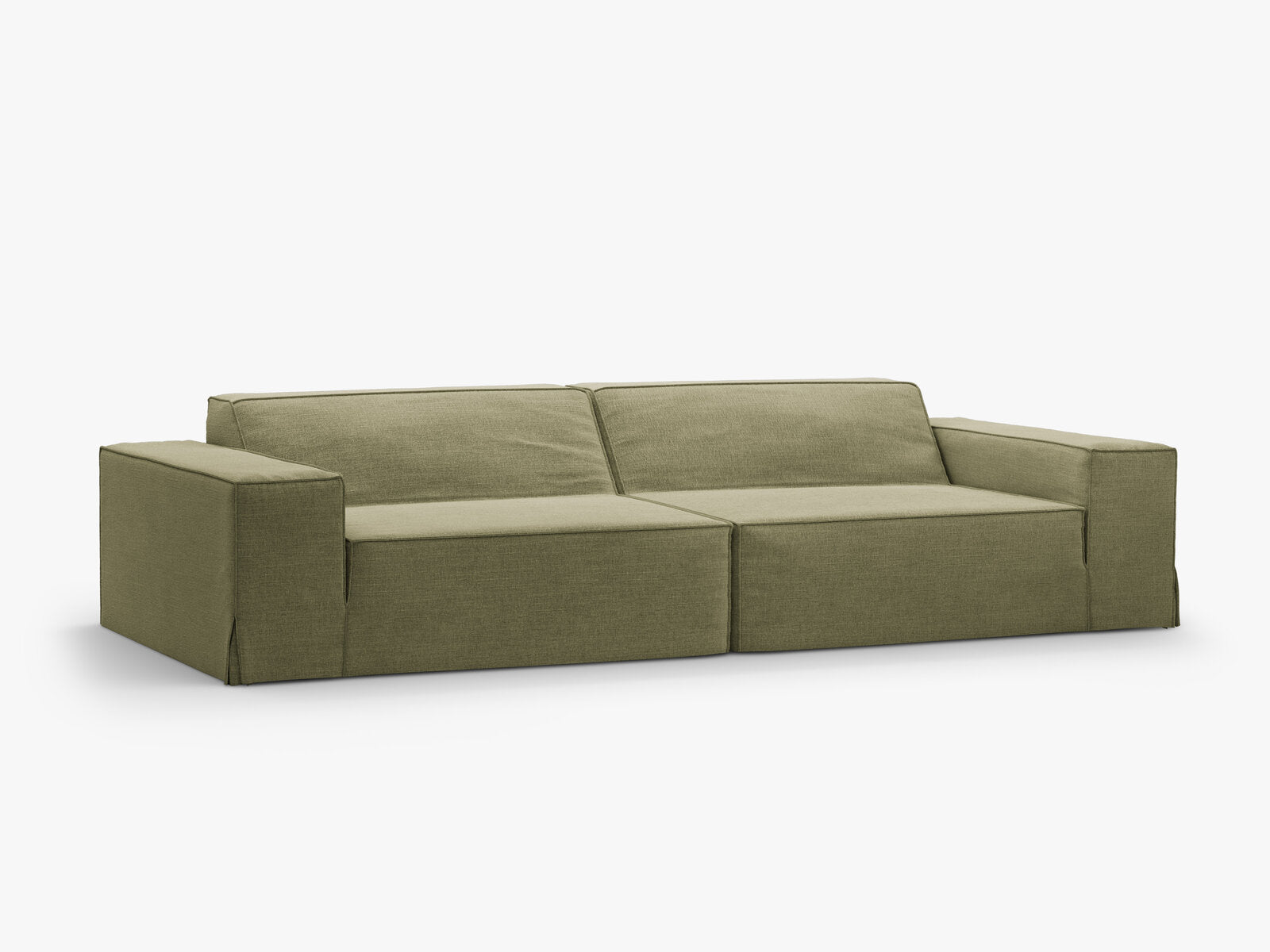 Micadoni Sofa Jodie 4-Sitzer Strukturierter Stoff Lins Hellgrün
