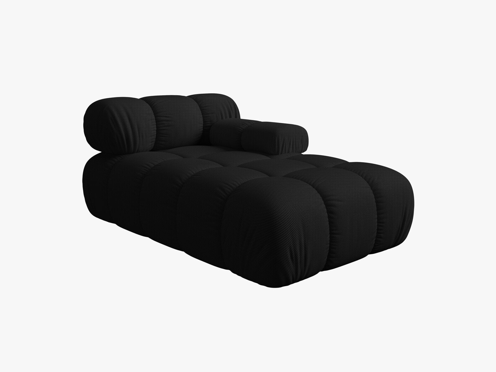 Micadoni Recamiere Bellis Rechts 3D-Stoff Sonic Schwarz