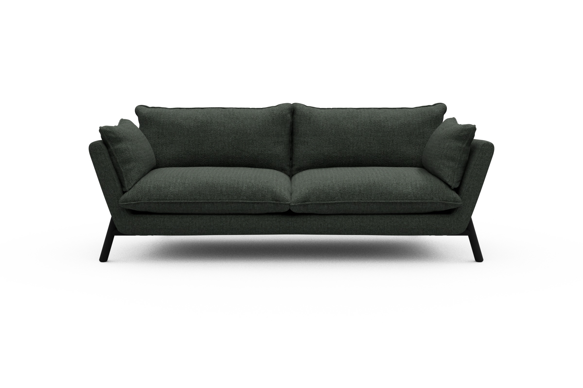 Skandi Home Sofa Emil PREMIUM 3-Sitzer Beinfarbe Eiche Schwarz Aivi-Pine-Green moebelfaktor