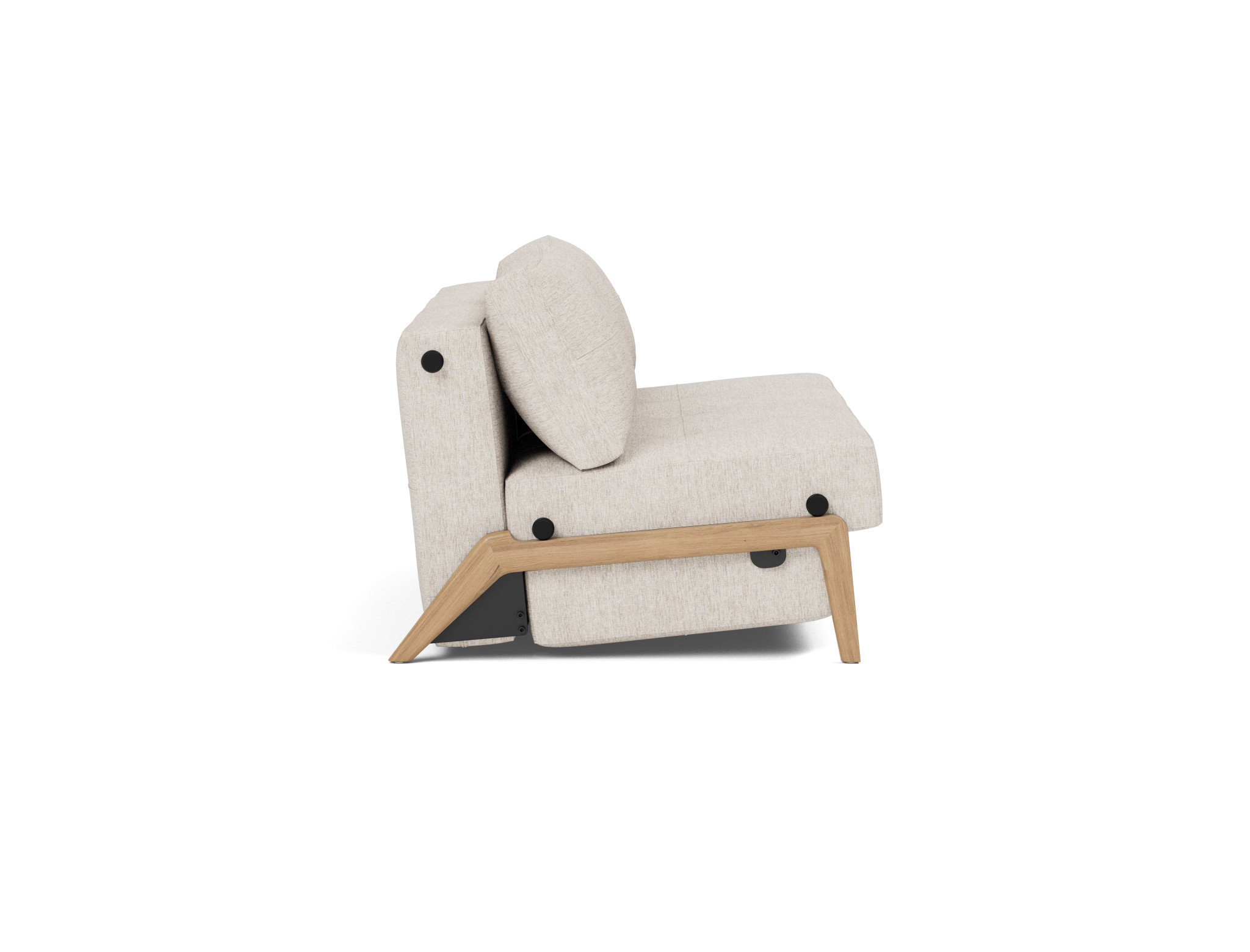 Schlafsofa Cubed 140 Chenille Yuveno 470-Natural Beine Eiche