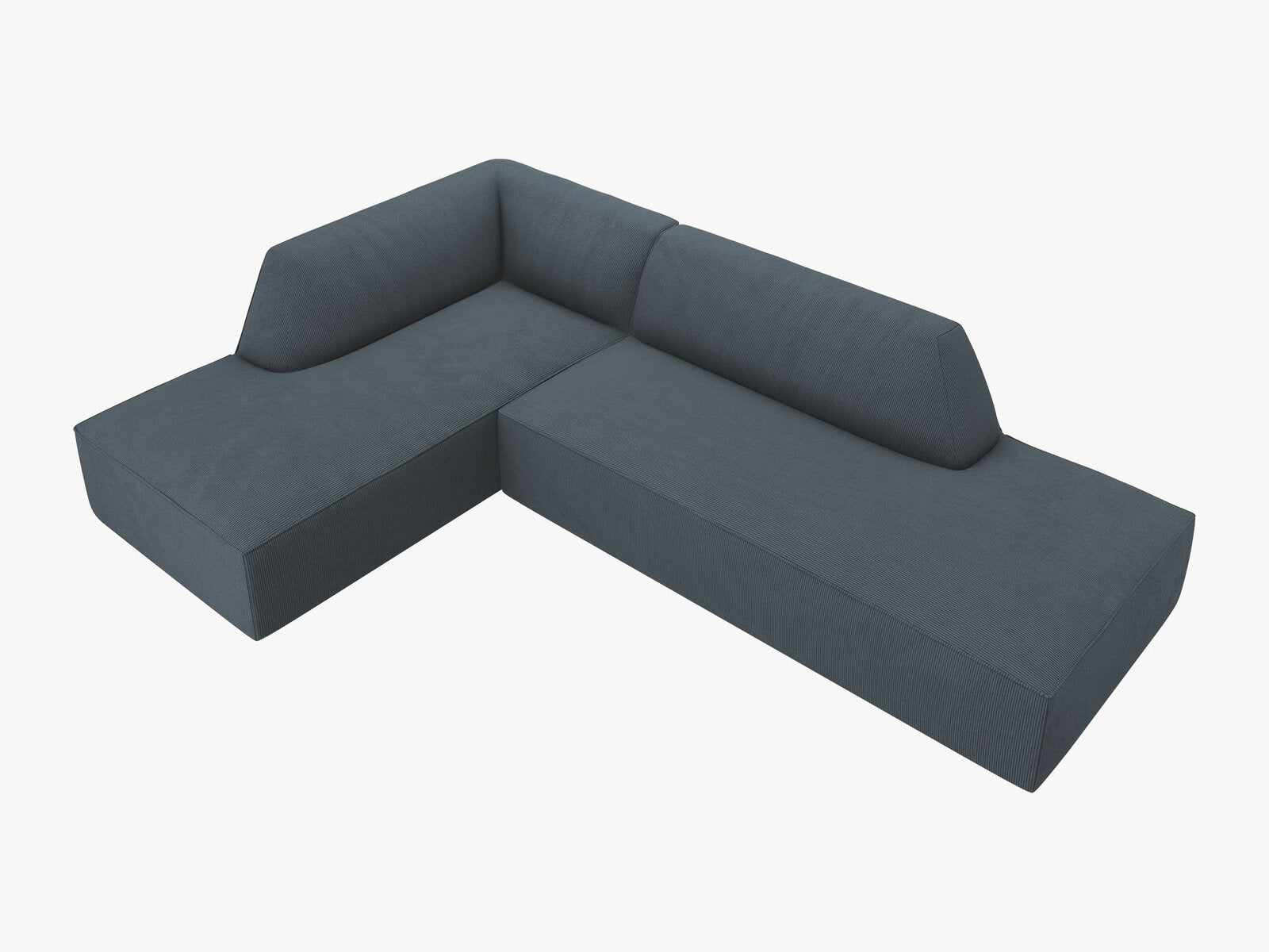 Micadoni Ecksofa Ruby 4-Sitzer Links Kord Scala Blau