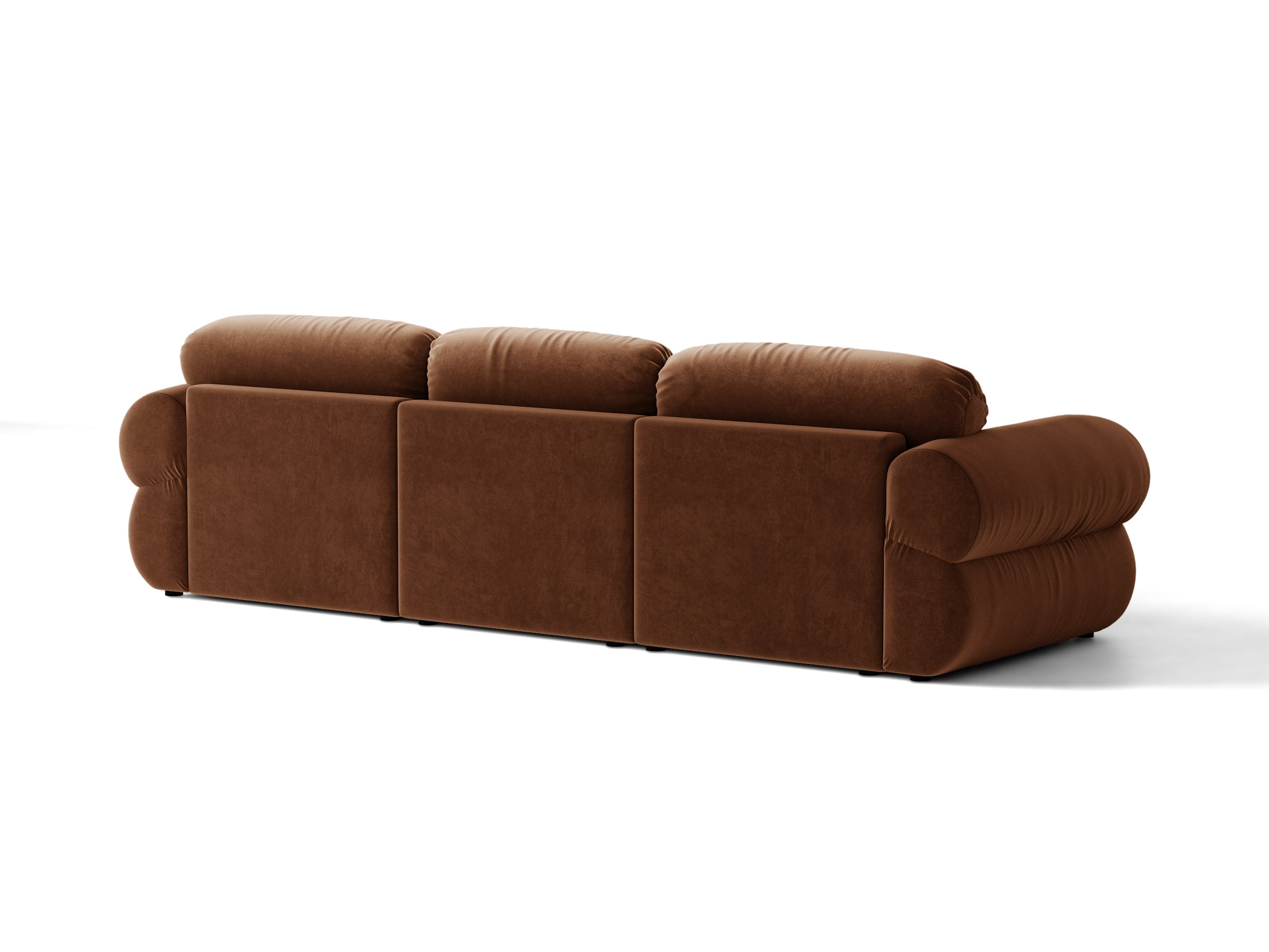 Micadoni Ophelia Ecksofa 6-Sitzer Links Samt Salvador Braun