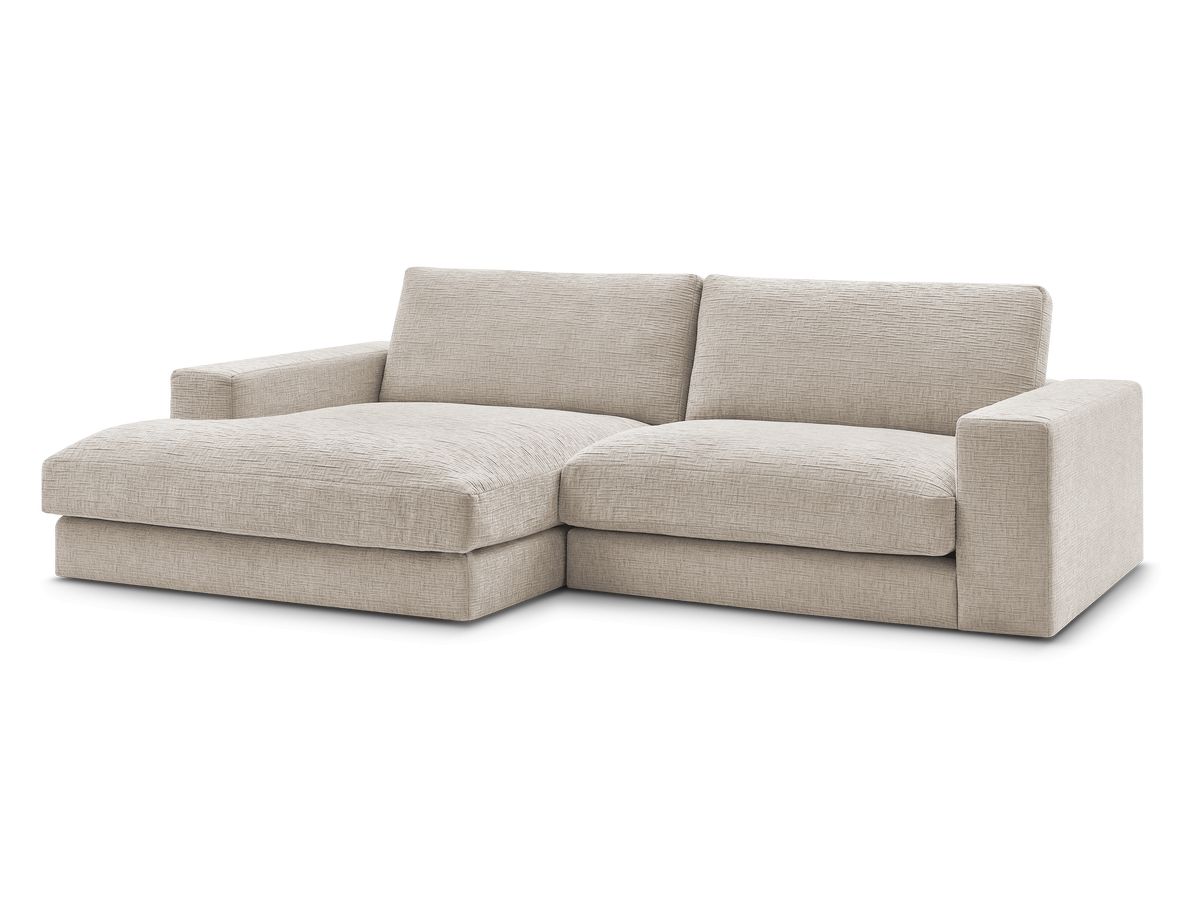 Bobochic Leonard Ecksofa 234 × 159 cm Strukturstoff Beige Ecke links