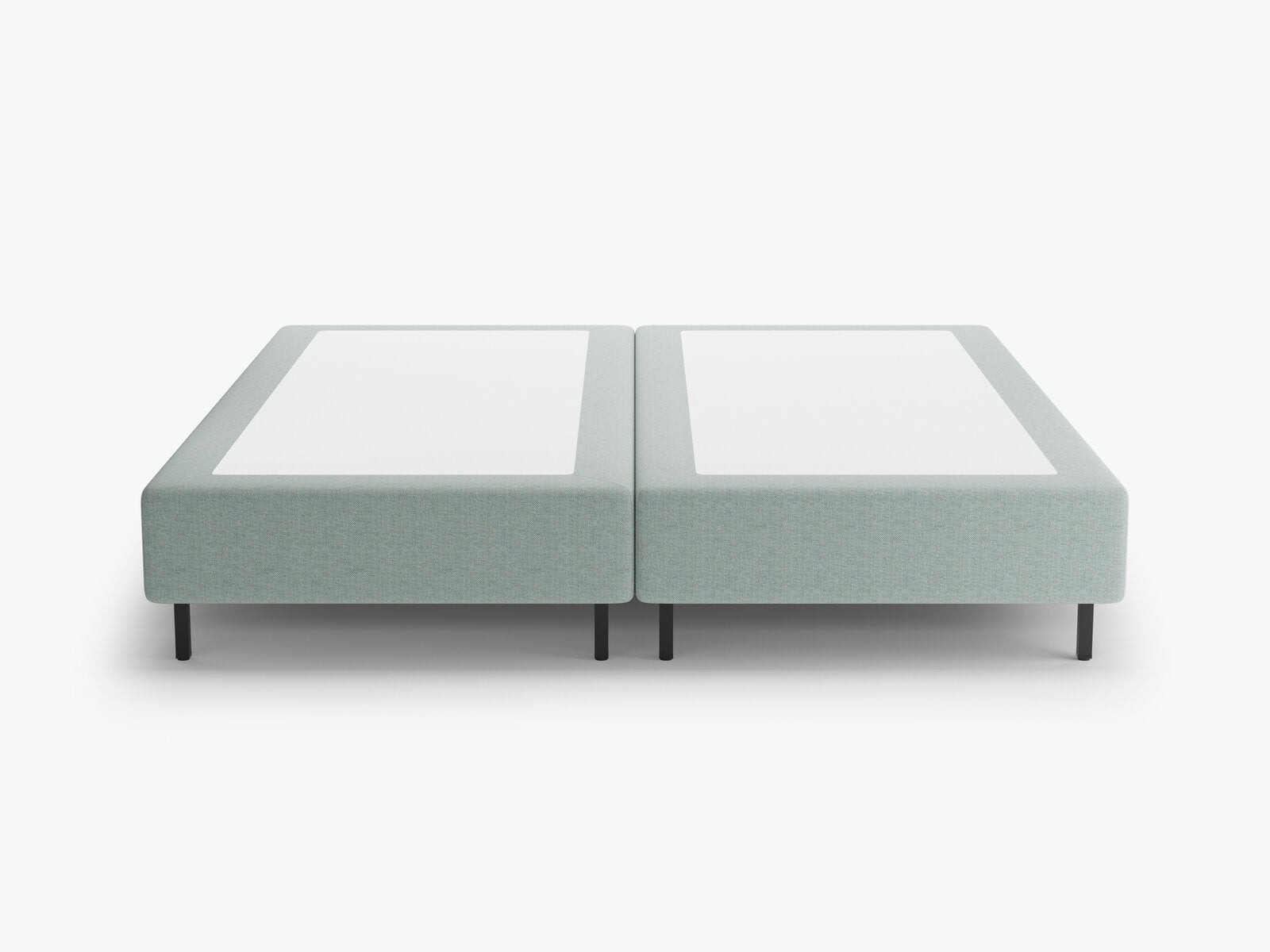 Micadoni Whale Polster-Bettgestell Strukturierter Stoff Babel Minze Schwarzes Metall 180x200