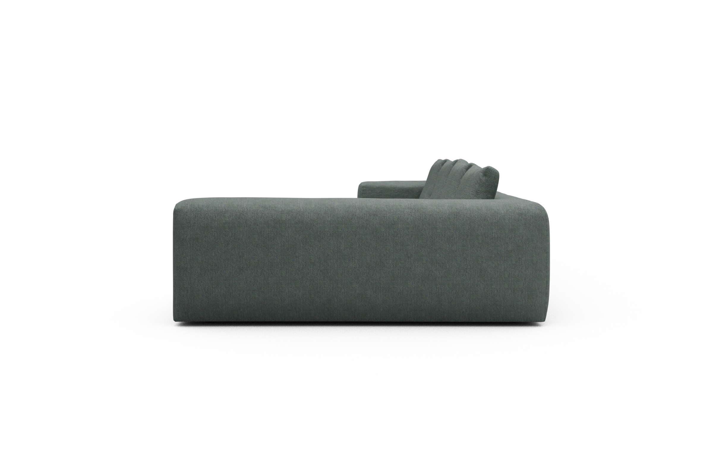 Wohnlandschaft Fred Chaiselongue links mit 2-Sitzer und lange Armlehne rechts Carreno-Ice-Blue