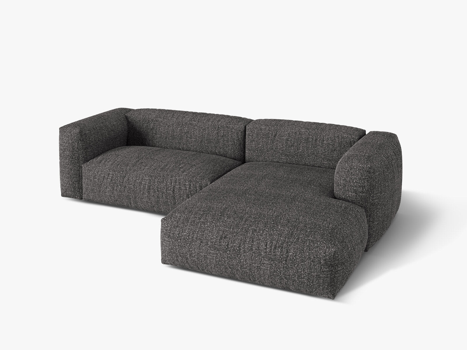 Micadoni Ecksofa Martina 2-Sitzer Rechts Boucle Monet Anthrazit