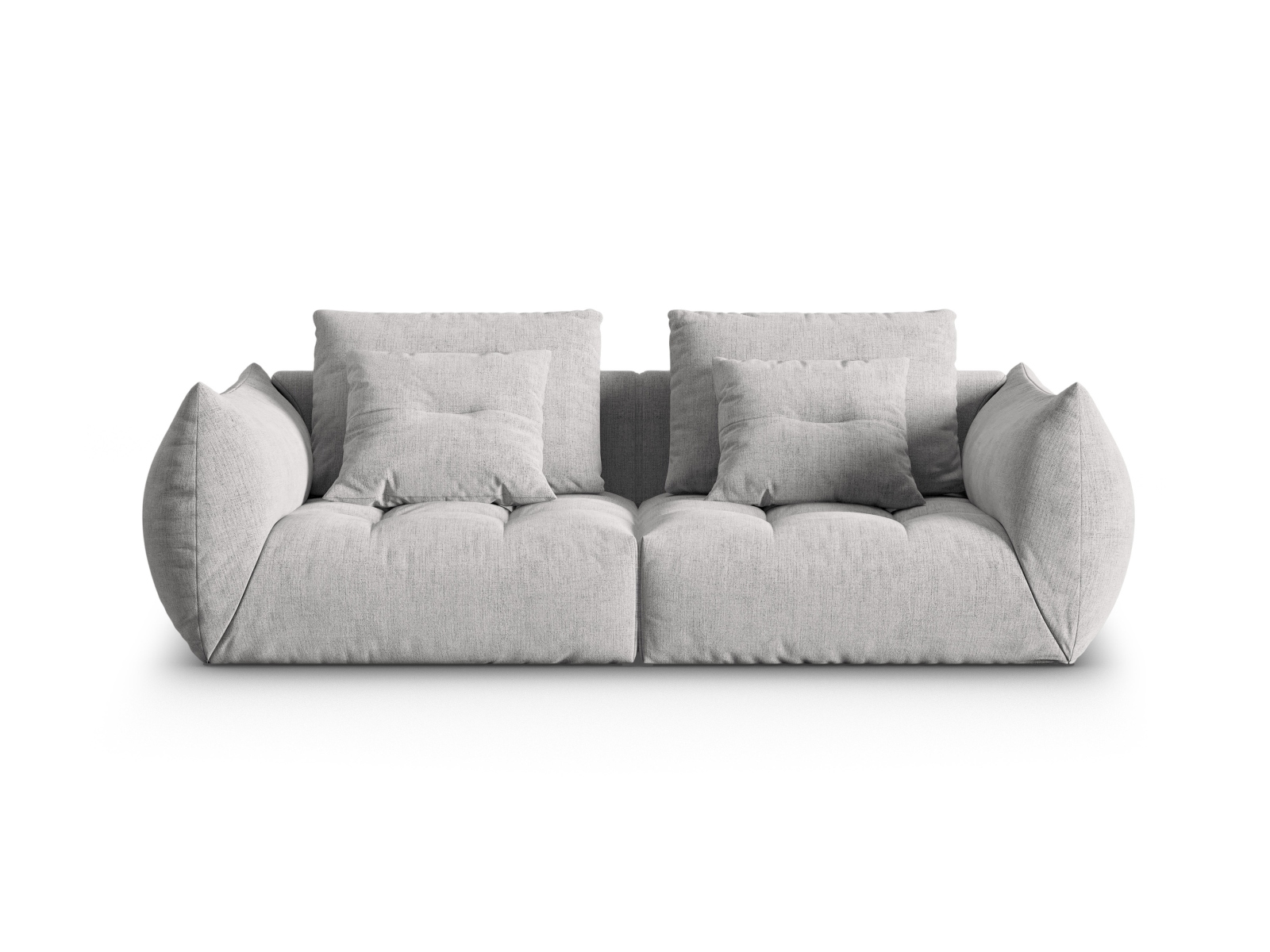 Micadoni Sofa Bloom 3-Sitzer Strukturierter Stoff Silber