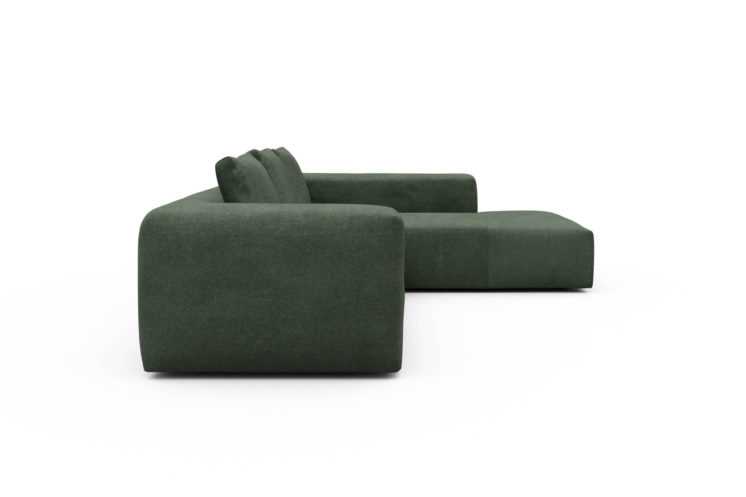 Ecksofa Fred Relax-Ecke rechts mit 2,5-Sitzer Casone-Forest-Green