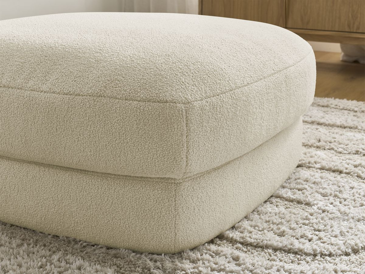 Bobochic Leonore Pouf Bouclé-Stoff Beige