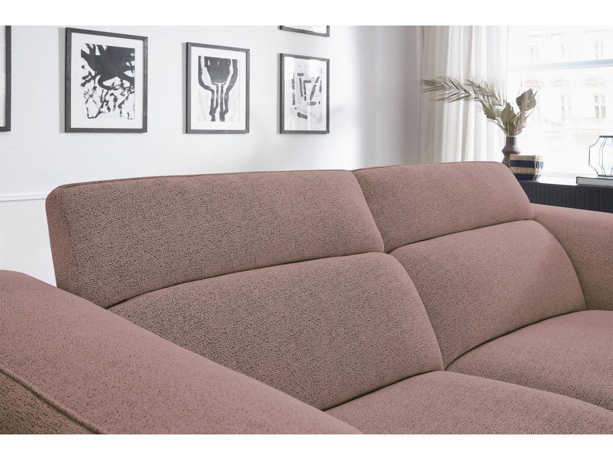 Bobochic William Sofa 3-Sitzer Melange-Stoff Rosa