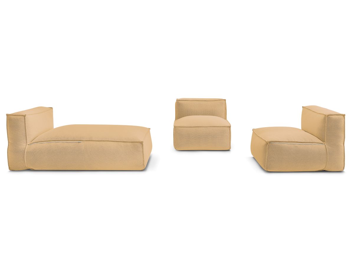 Bobochic Biarritz Gartensofa 3-Sitzer Melange-Stoff Orange