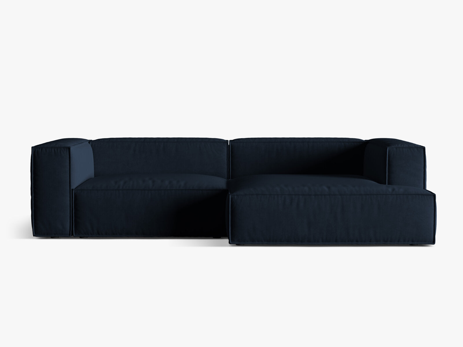 Micadoni Ecksofa Nuria 4-Sitzer Rechts Samt Dunkelblau