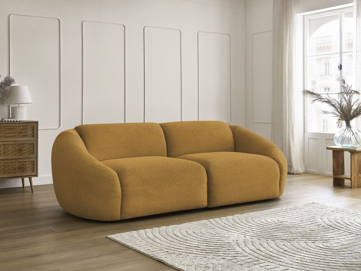 Bobochic Tina Sofa 3-Sitzer Cordsamt Gelb