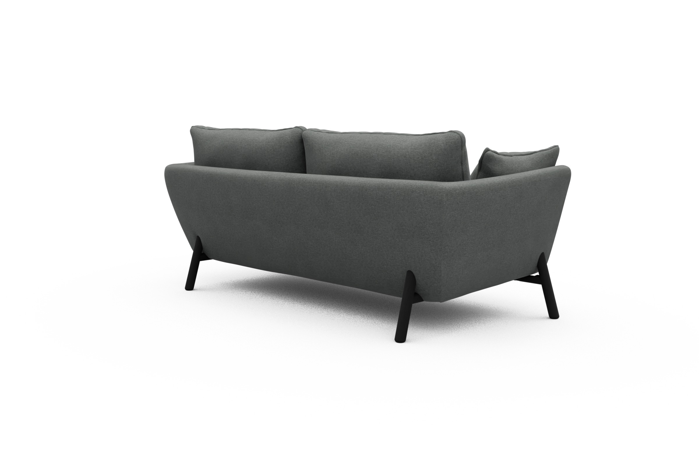 Sofa Emil 2-Sitzer Beinfarbe Eiche Schwarz Satya-Steel
