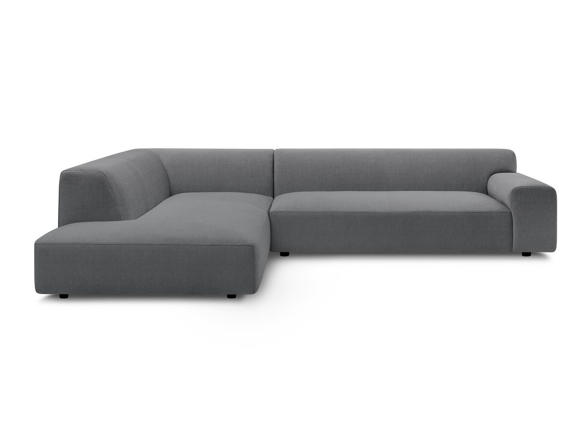 Bobochic Lavena Ecksofa 312 × 220 cm Samt Dunkelgrau Ecke links
