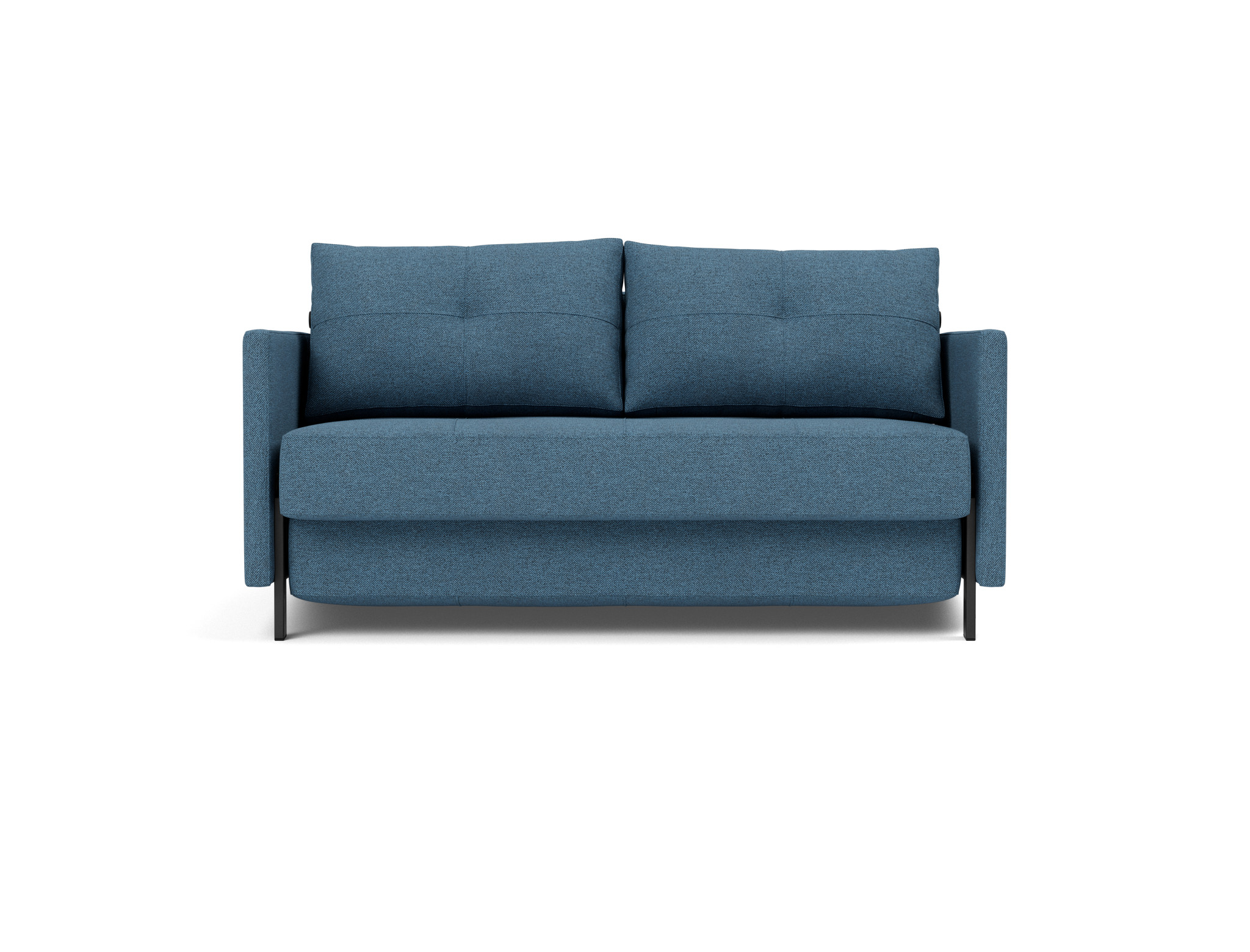 Schlafsofa Cubed mit Armlehnen 140 Strukturierter Stoff Weda 302-Weda-Blue