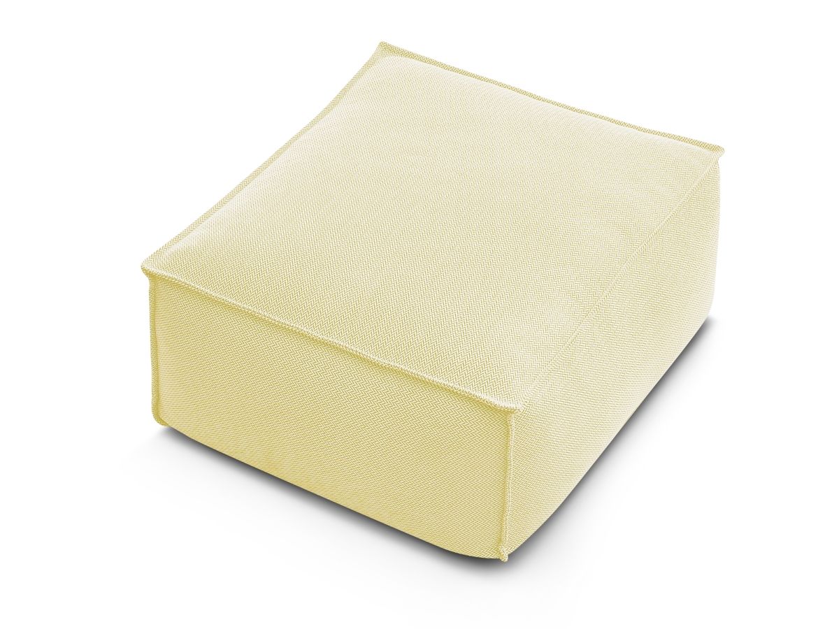 Bobochic Biarritz Pouf Melange-Stoff Gelb