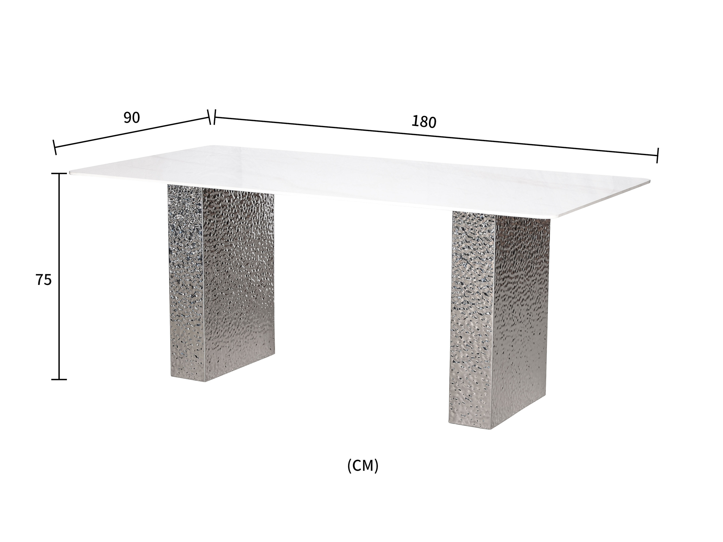 Livin Hill Esstisch 180cm Modig Silberne Beine, weiße Tischplatte M24