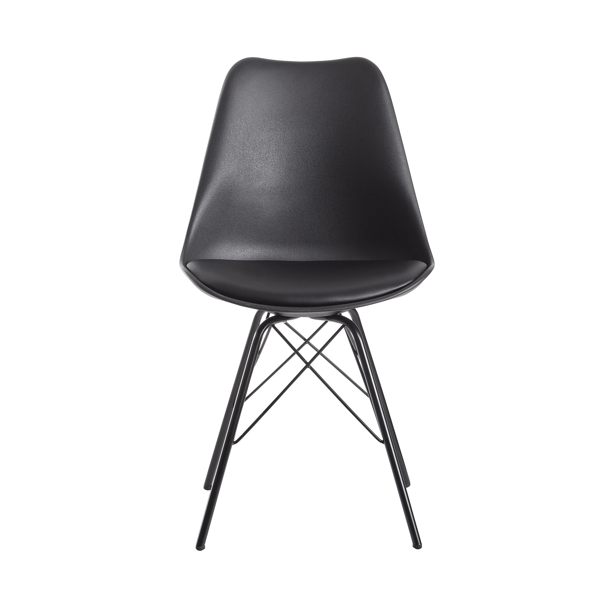 Esszimmerstuhl Funningur Kunstleder Schwarz 48 × 58 × 86 cm