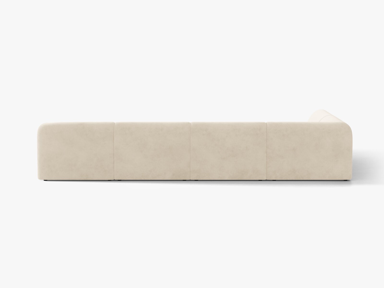 Micadoni Panorama-Ecksofa Miley 6-Sitzer Samt Venus Helles Beige Links
