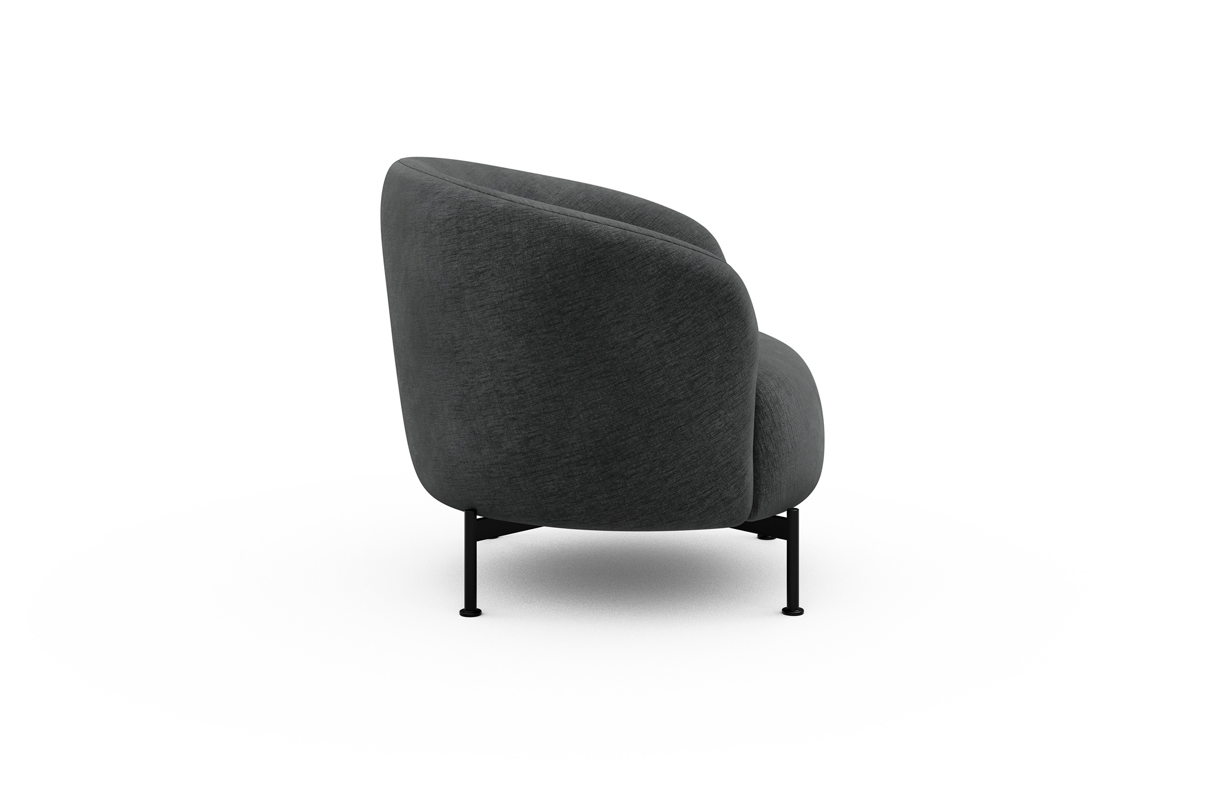 Sessel Ronda X-Metallgestell Schwarz Smooth-Deep-Warm-Grey