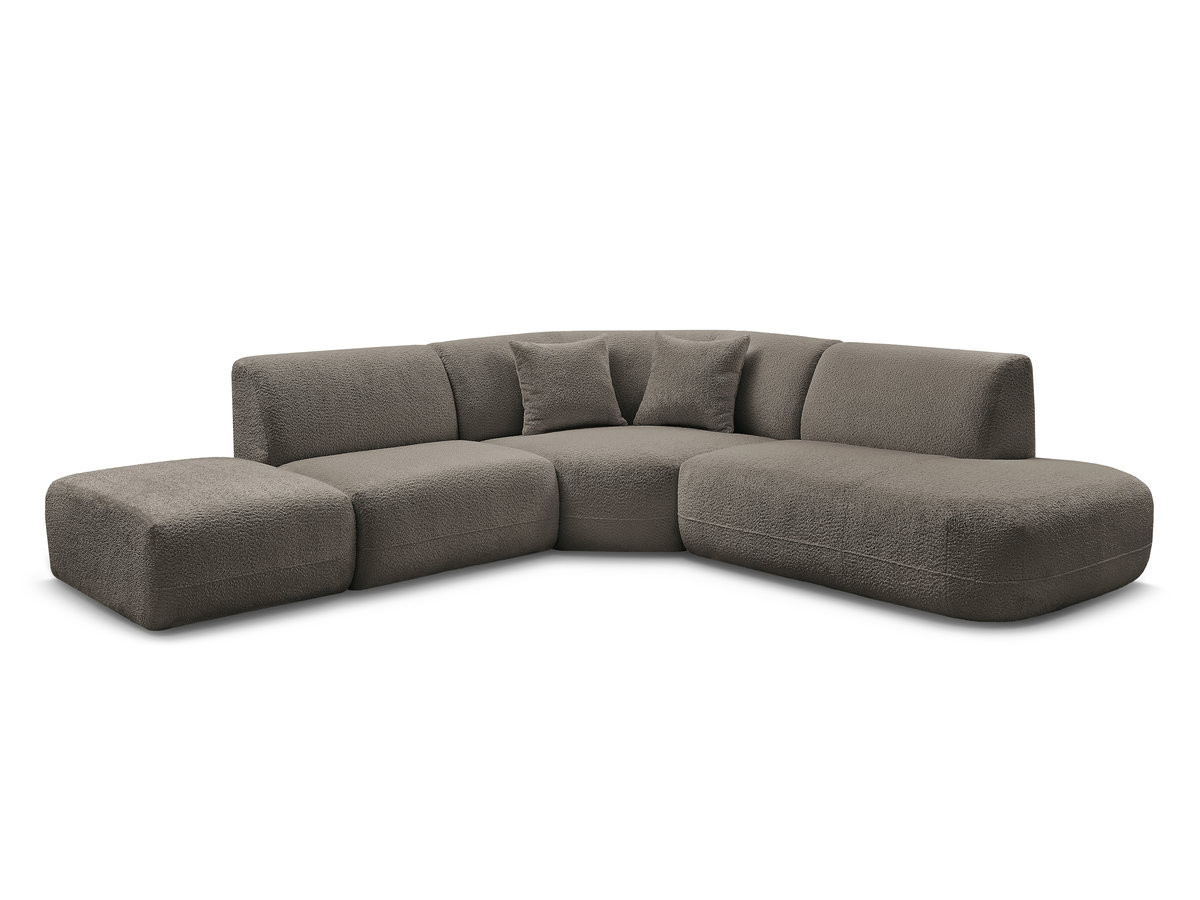 Bobochic Anda Ecksofa 279 × 264 cm Chenille Taupe Ecke rechts
