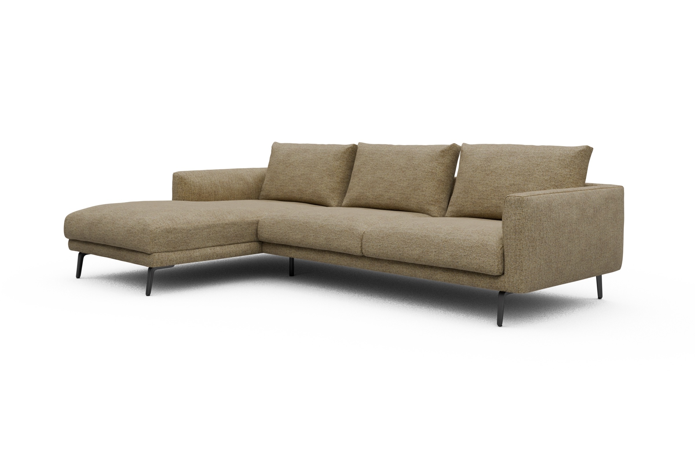 Ecksofa Karl Chaiselongue links mit 2,5-Sitzer Carreno-Silician-Yellow