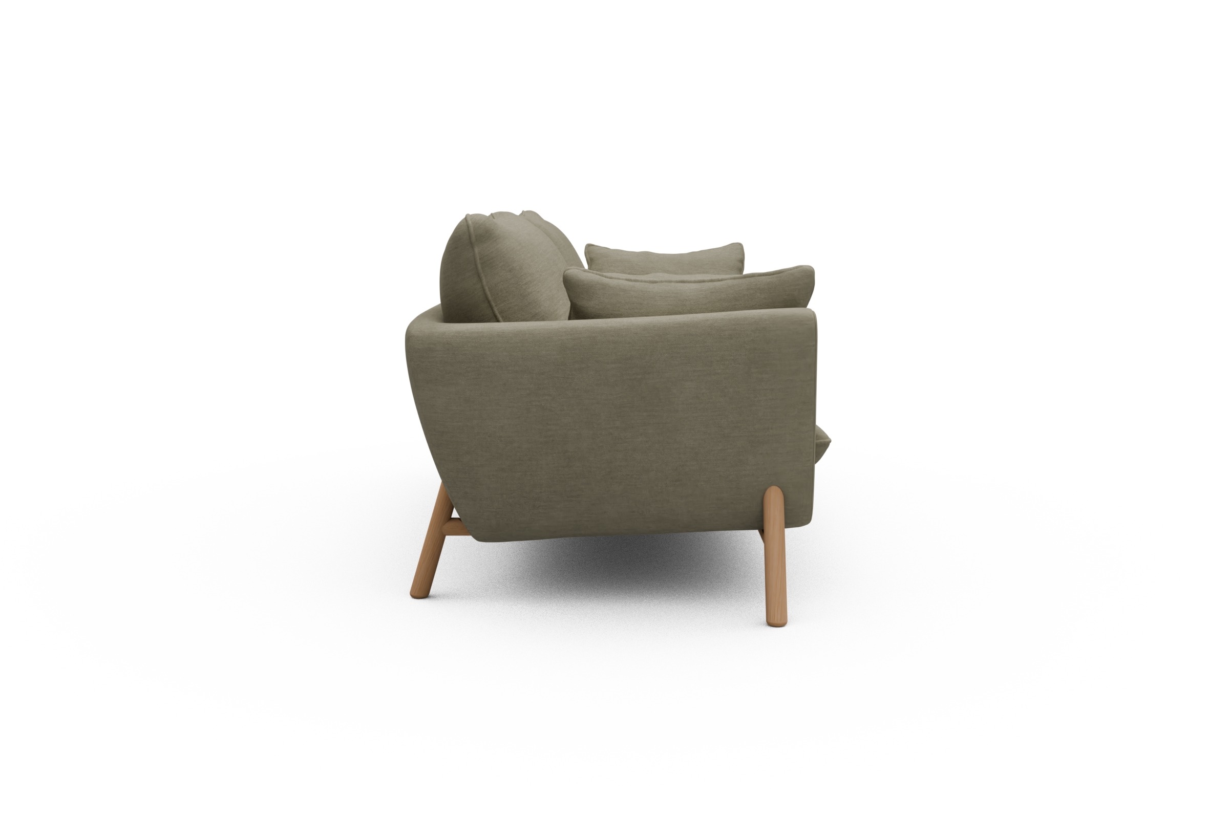 Sofa Emil 3-Sitzer Beinfarbe Eiche Natur Vivus-Dusty-Sand