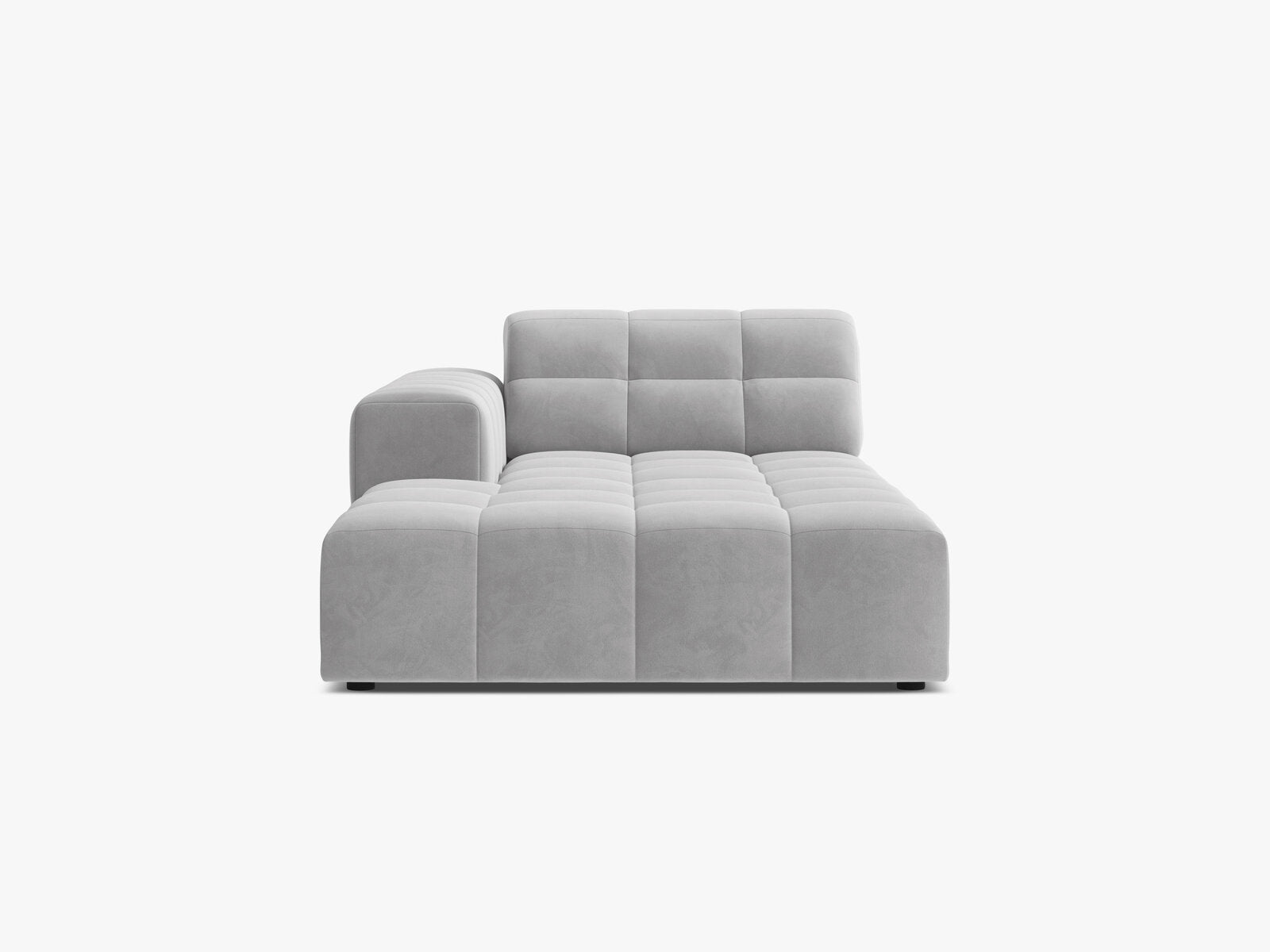 Micadoni Jennifer Chaiselongue Links Samt Bluvel Silber