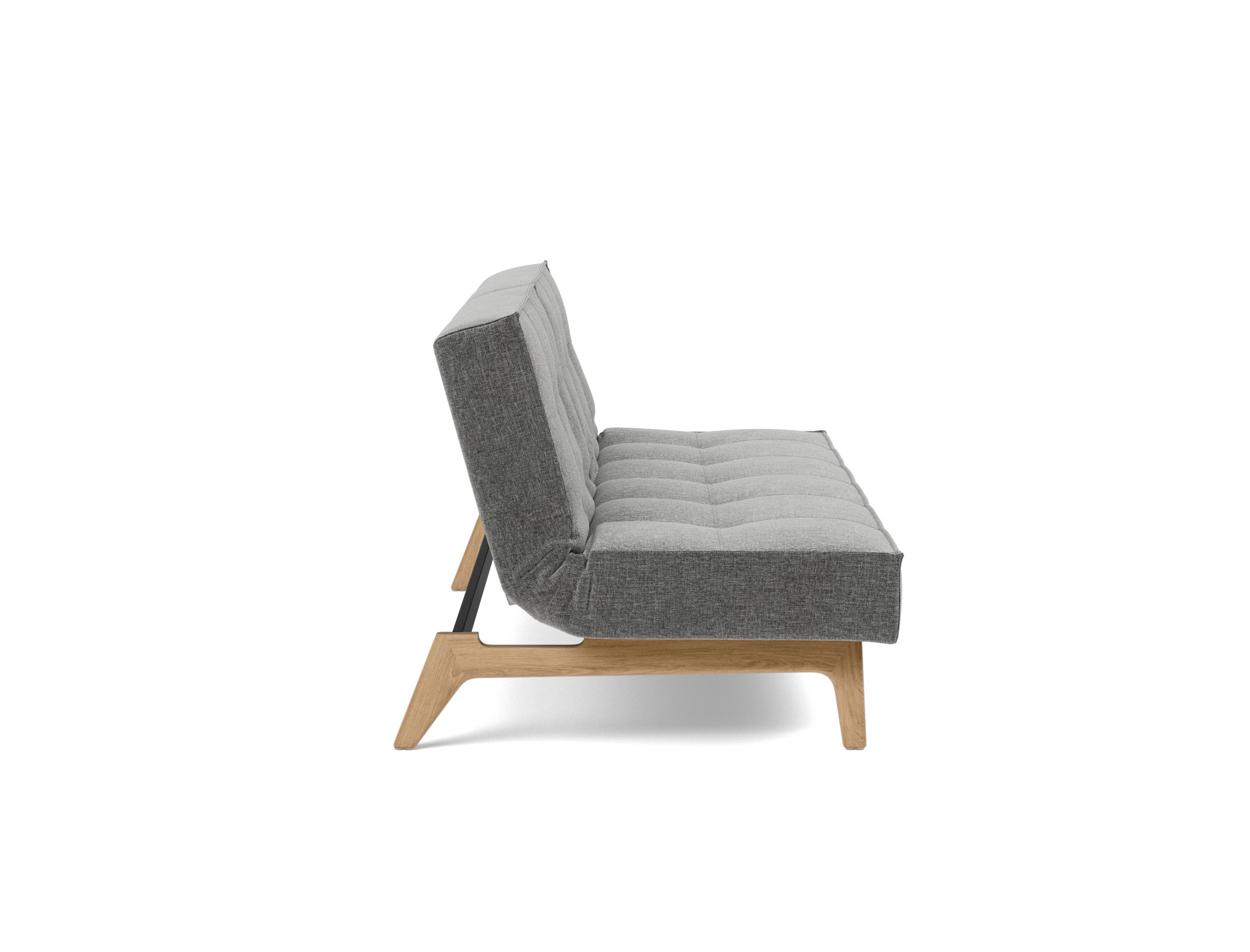 Schlafsofa Splitback Strukturierter Stoff Twist 563-Charcoal Beine Eiche