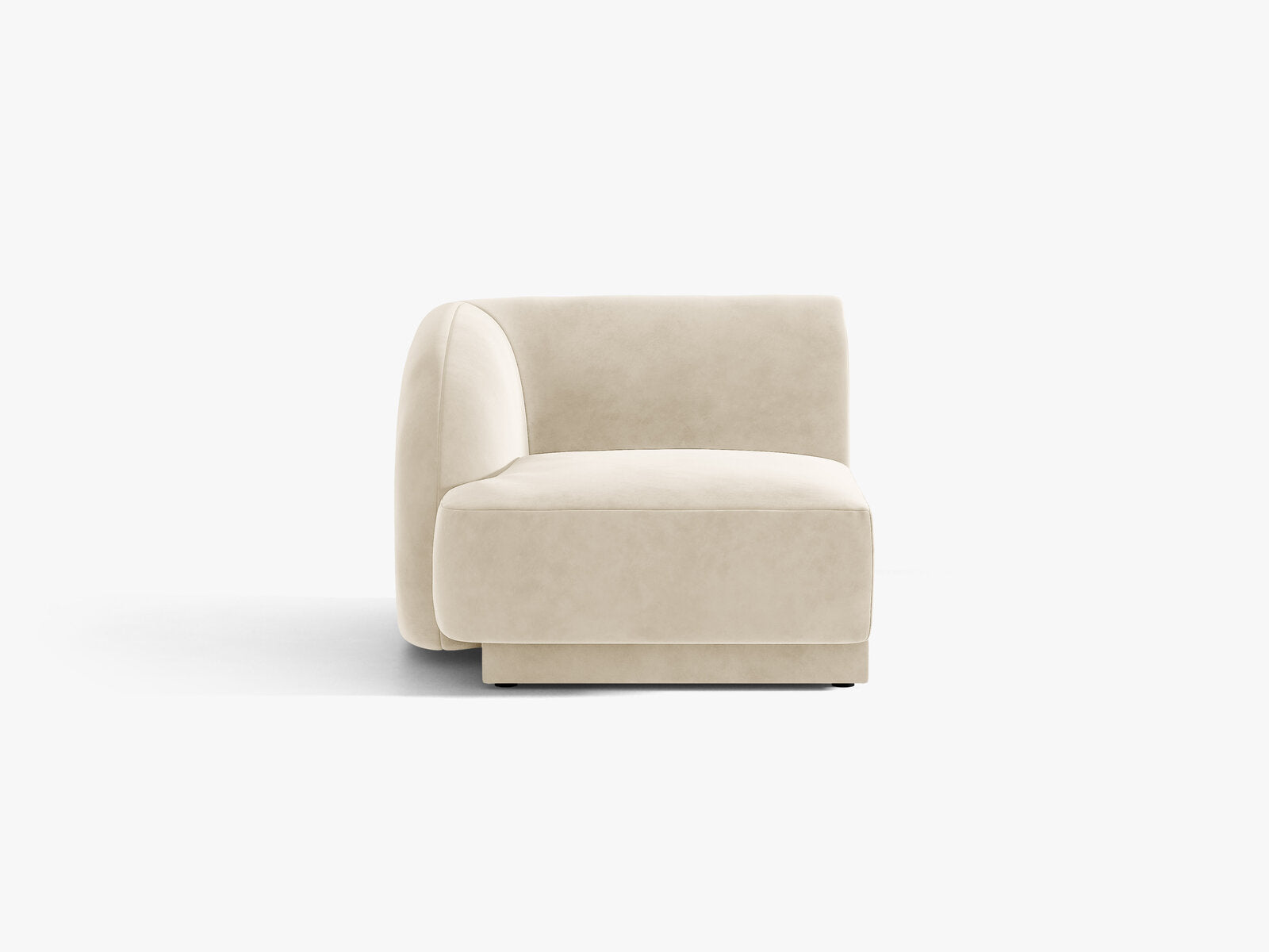 Micadoni Eckmodul Miley 1-Sitzer Samt Venus Helles Beige Links
