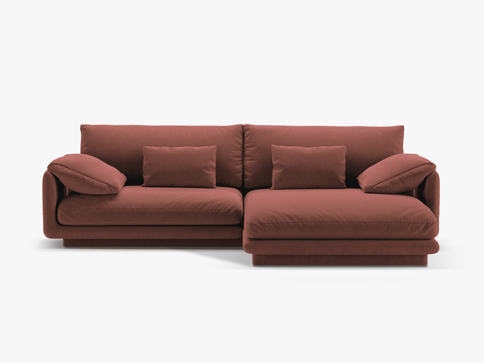 Micadoni Ecksofa Torino 4-Sitzer Rechts Samt Cuoio