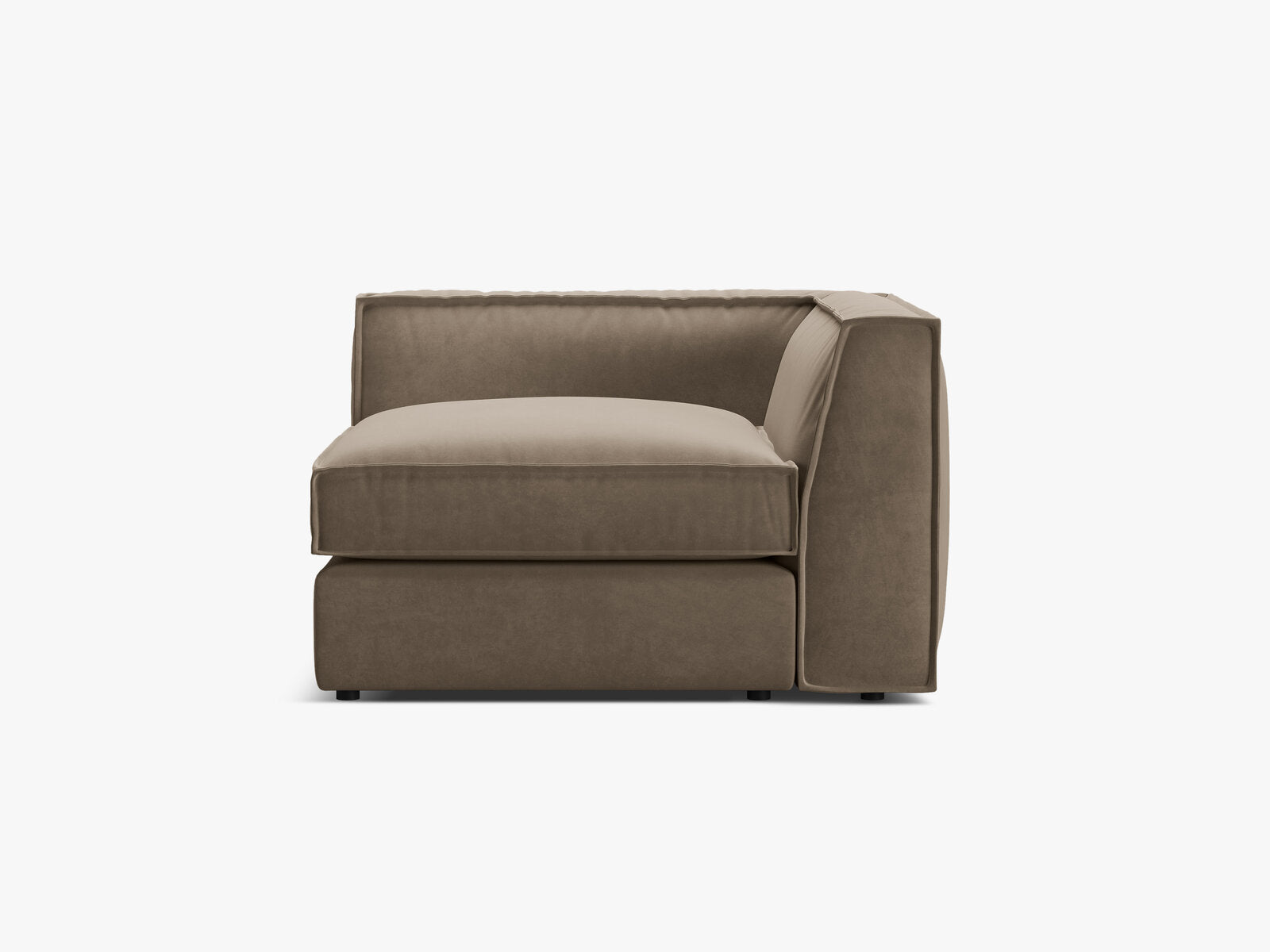 Micadoni Eckmodul Pola Samt Salvador Grau Braun