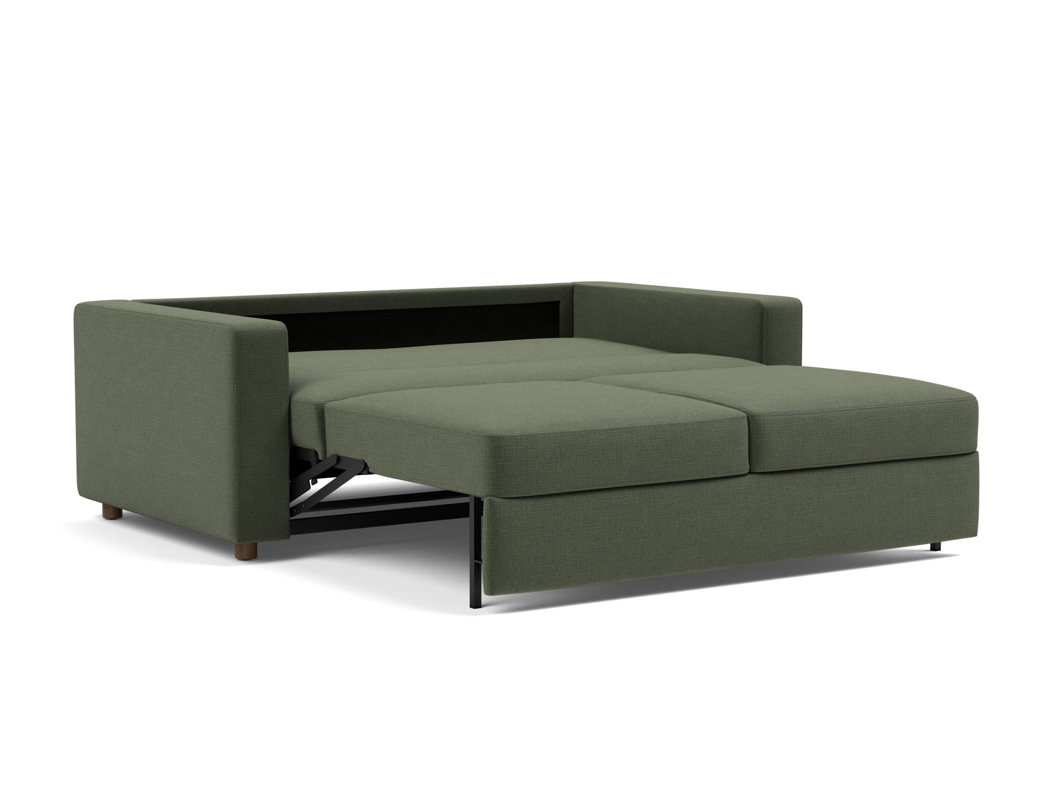 Schlafsofa Neah mit Standard-Armlehnen 160 Chenille Esina 413-Olive-Green