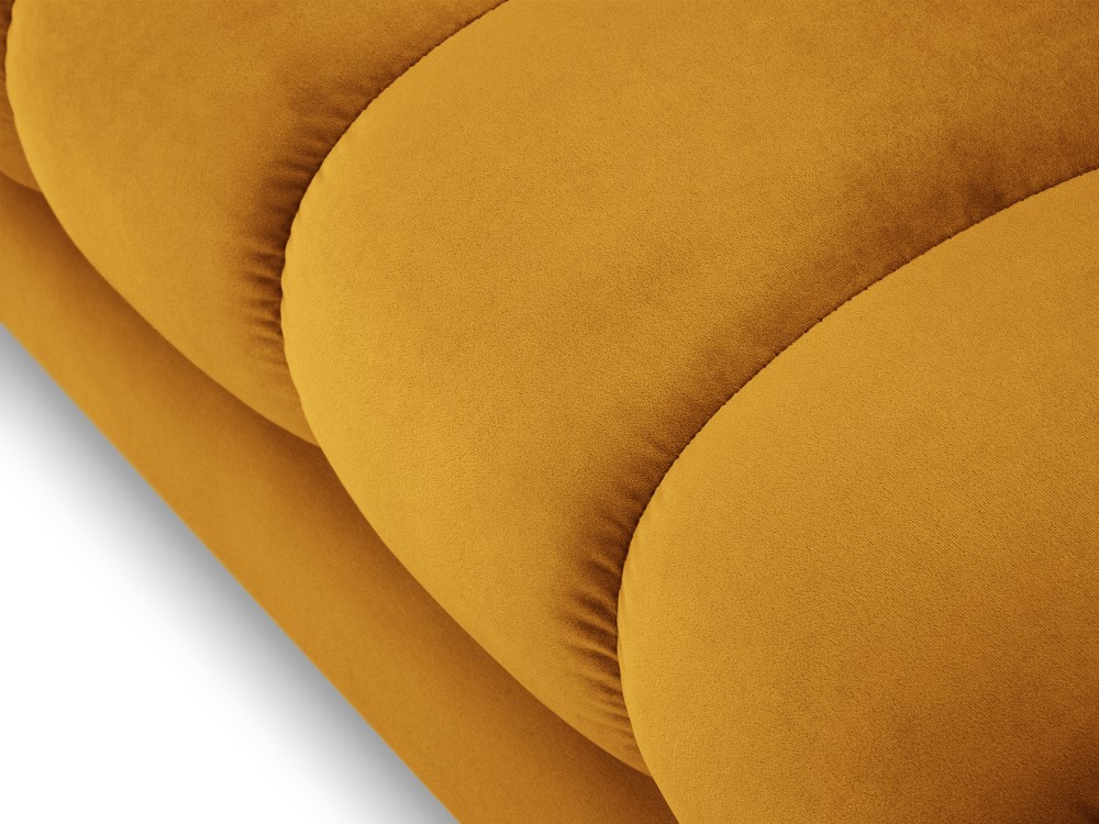 Cosmopolitan Design Chaiselongue Bali Samt Bluvel Gelb Links Beine Gold