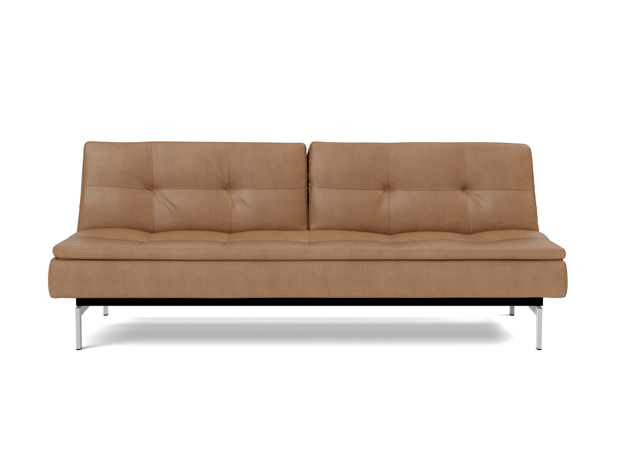 Schlafsofa Dublexo Lederoptik Faunal 551-Brown Beine Chrom