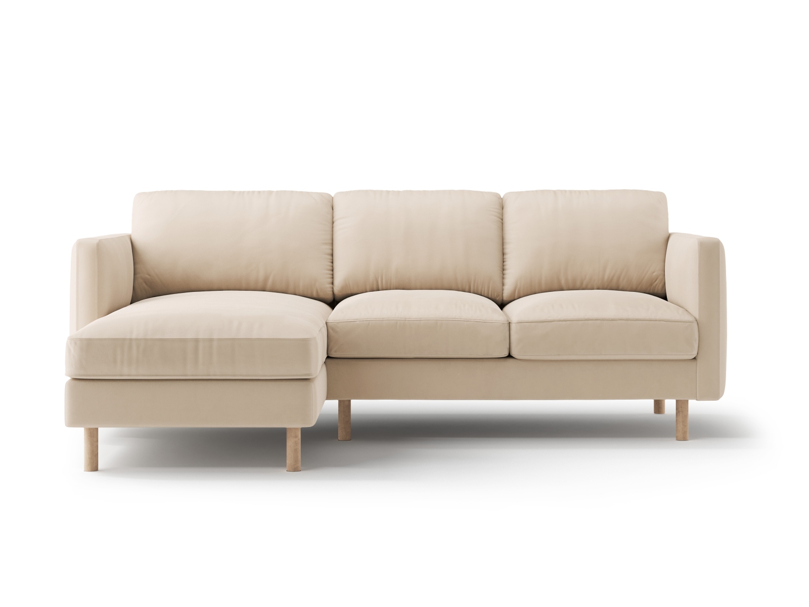 Micadoni Ecksofa Eden 3-Sitzer Links Samt Nude