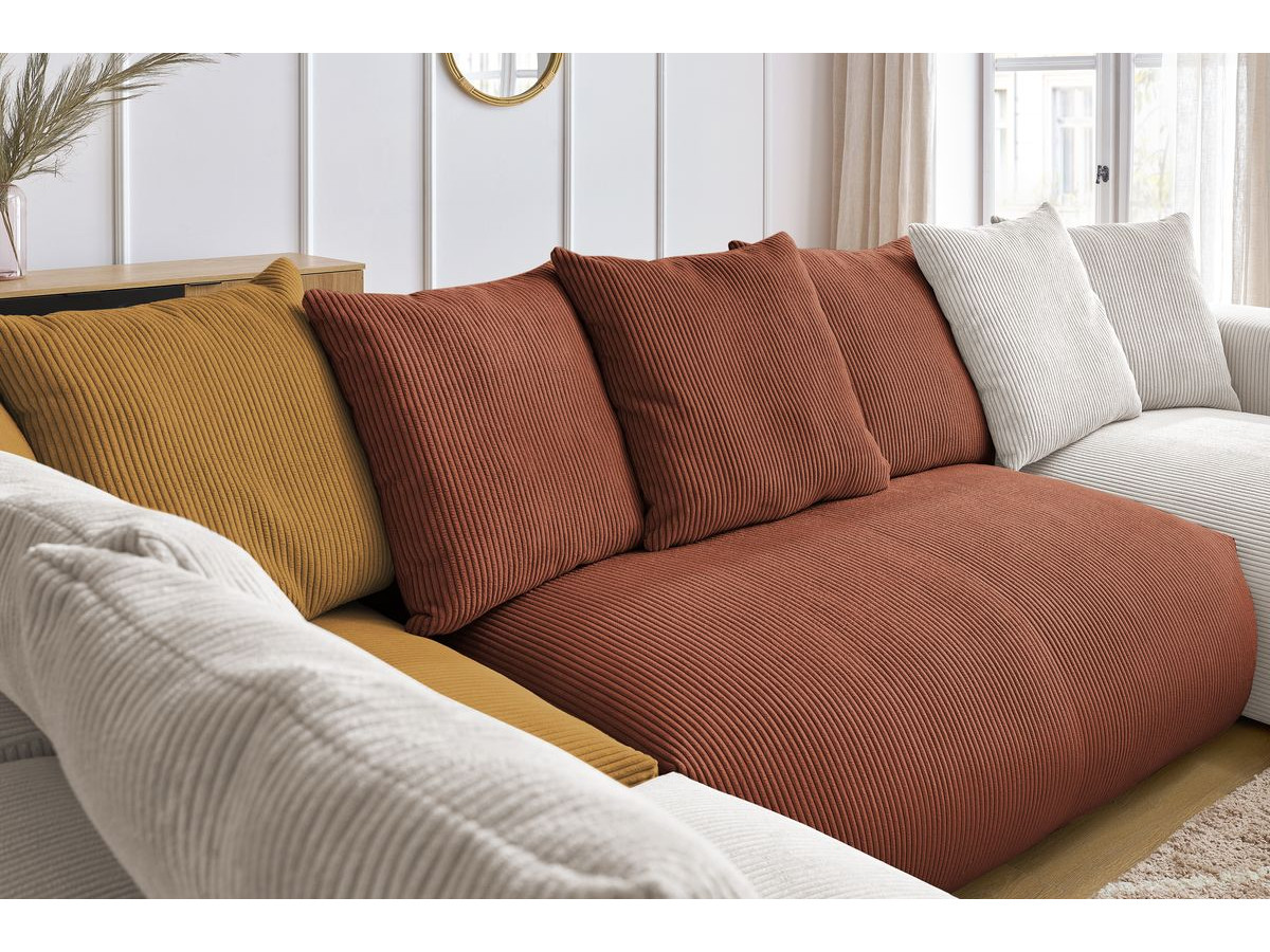 Bobochic Voltaire Wohnlandschaft 356 × 214 cm Cordsamt Mehrfarbig Ecke links