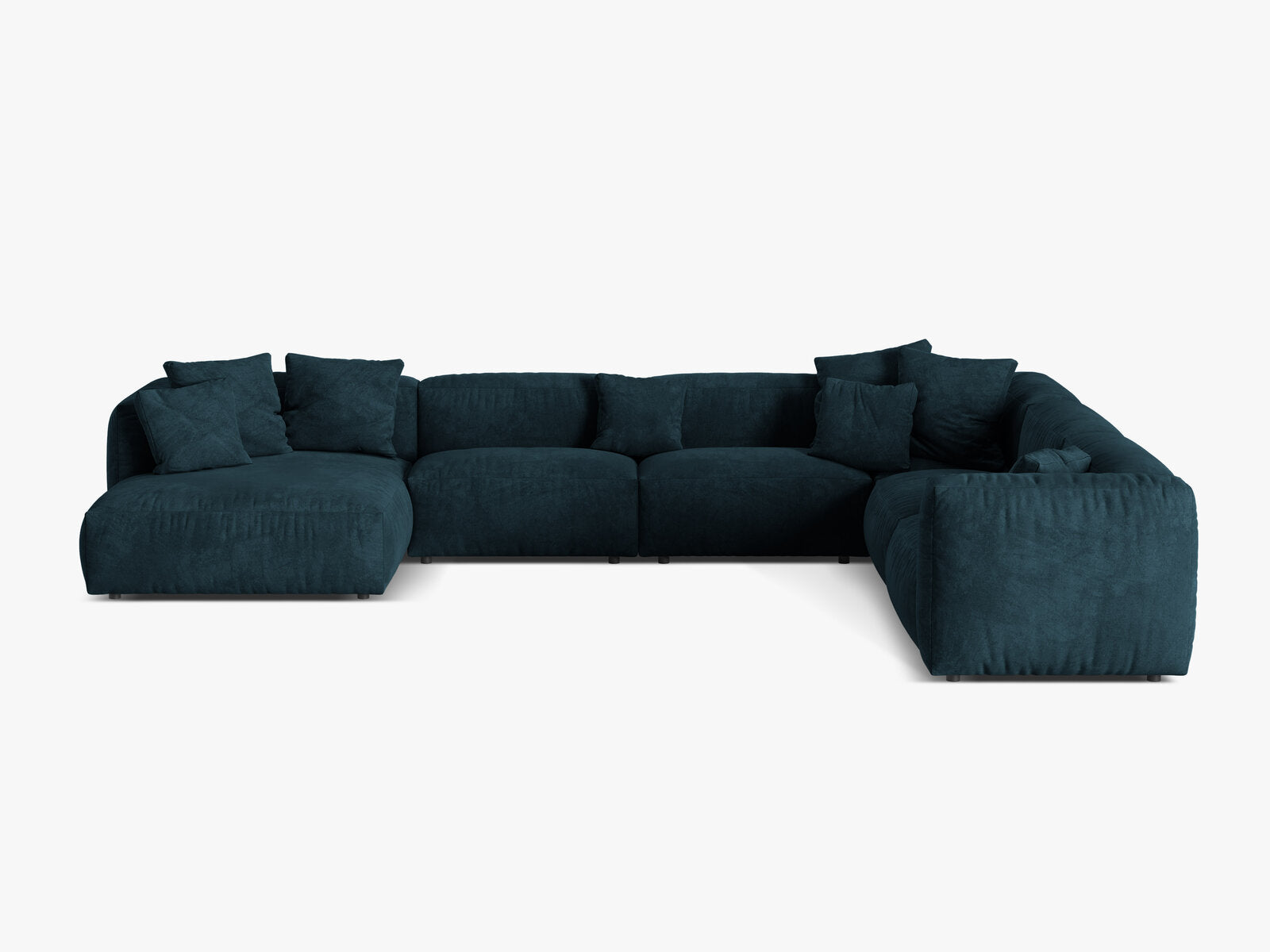 Micadoni modulares Ecksofa XL Martina 6-Sitzer Rechts Samt Vogue Dunkel Petrol