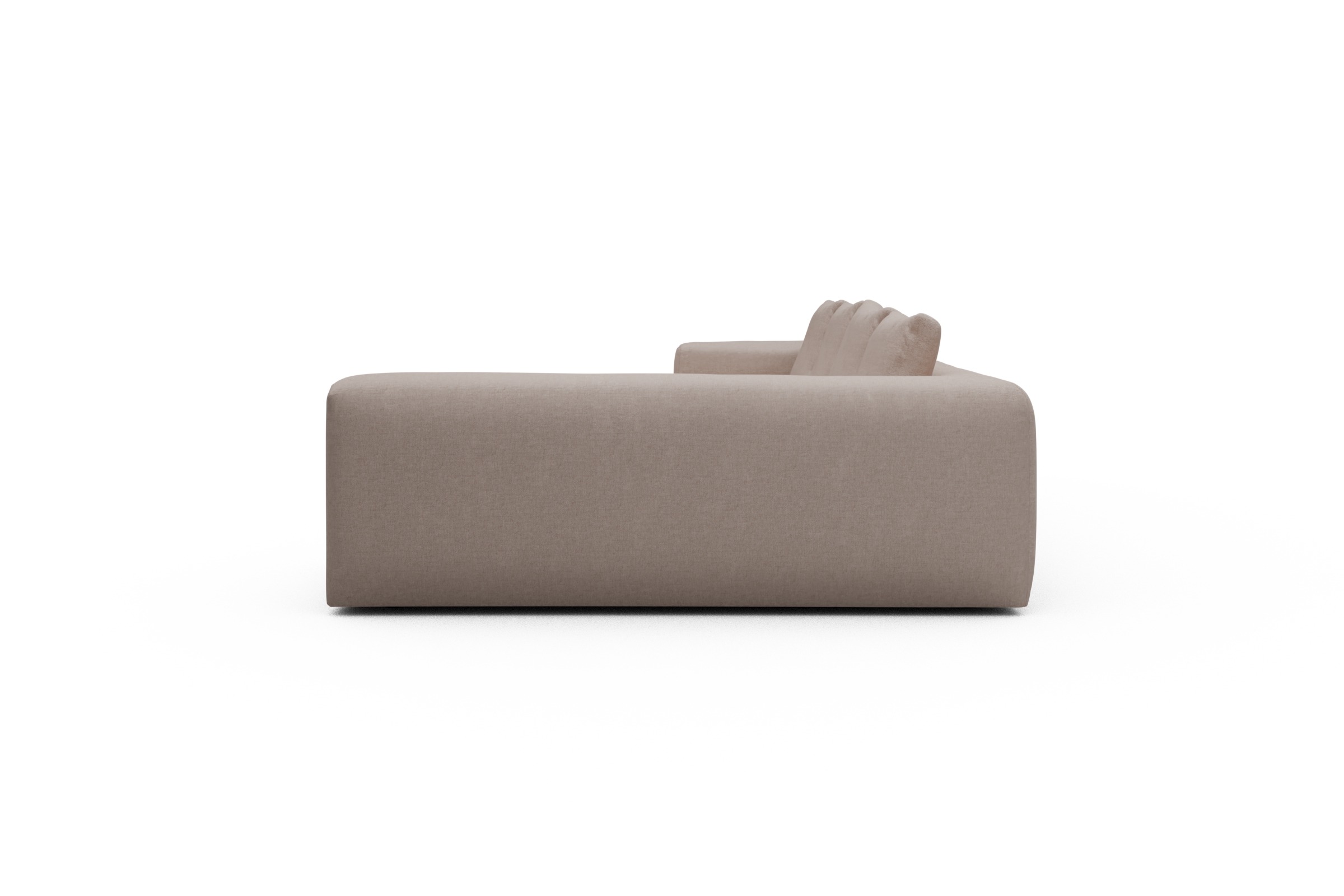 Wohnlandschaft Fred Chaiselongue links mit 2-Sitzer und lange Armlehne rechts Weda-Sand
