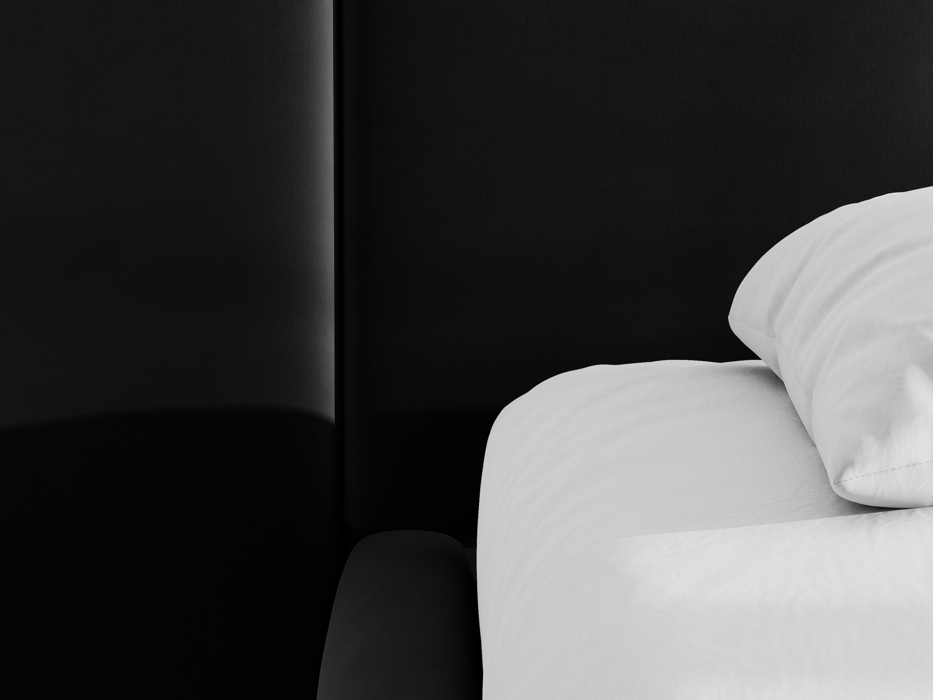 Micadoni Stauraumbett mit Kopfteil Saga Samt Magic Velvet Schwarz 180x200