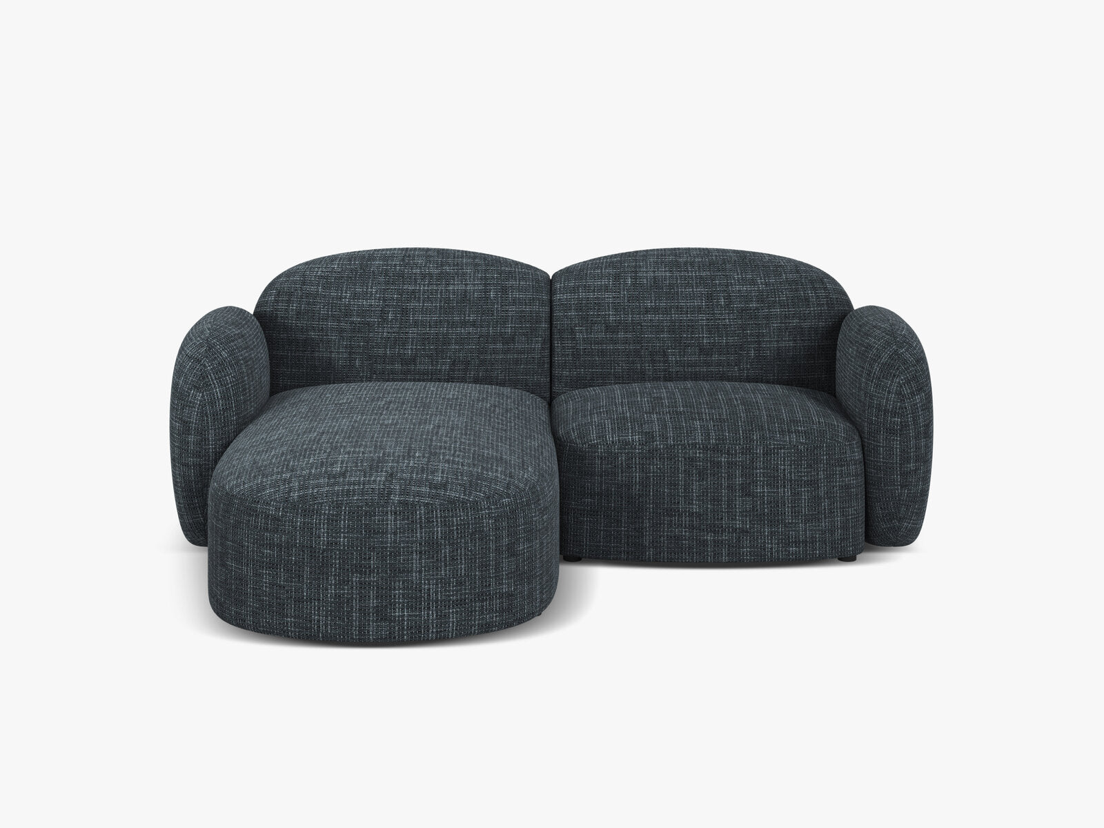 Micadoni Ecksofa Blair 3-Sitzer Links Strukturierter Stoff Baltimore Marineblau