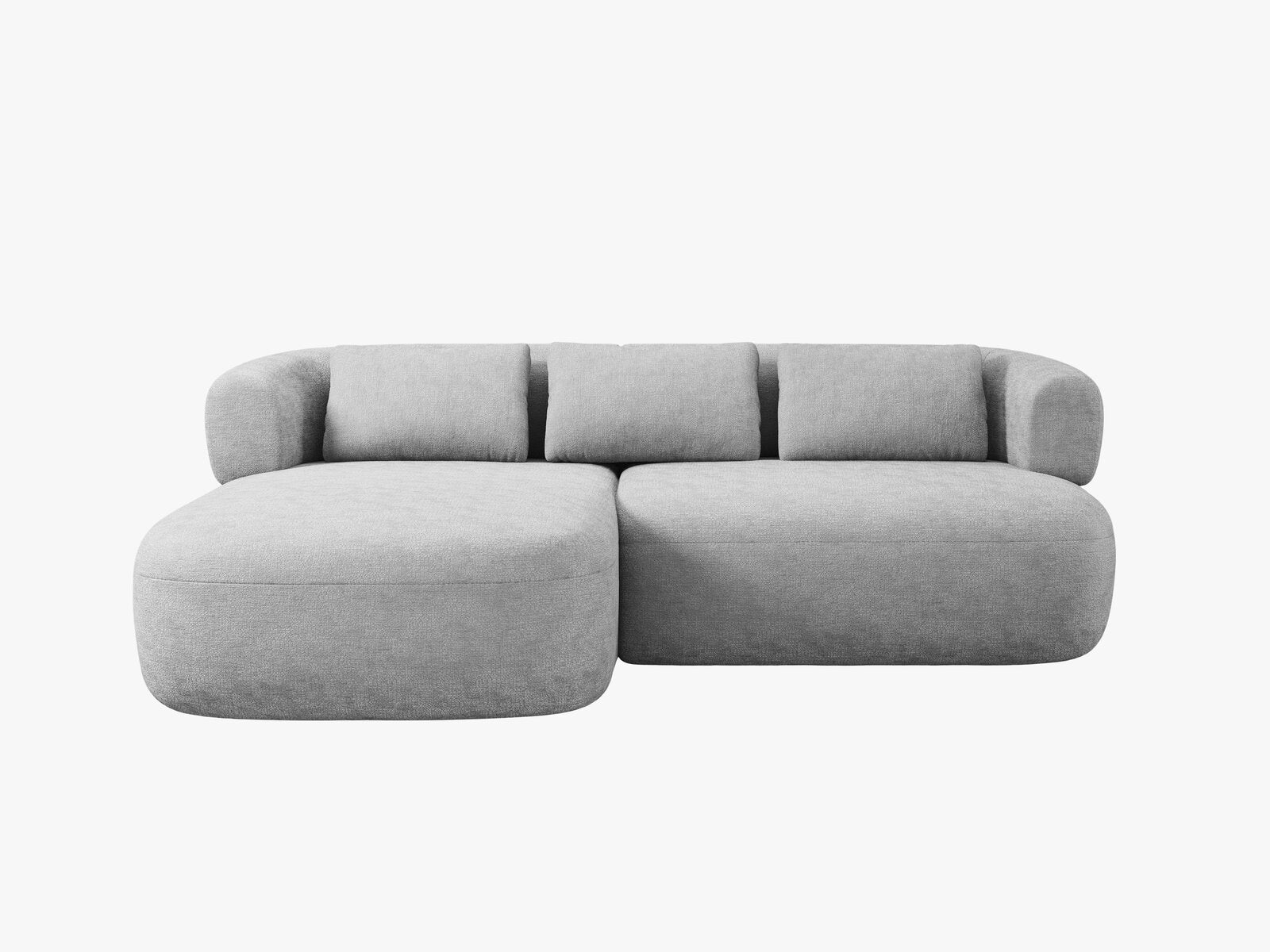 Micadoni 5-Sitzer Ecksofa Jenny Kleine Version Links Chenille Perfect Harmony Silber