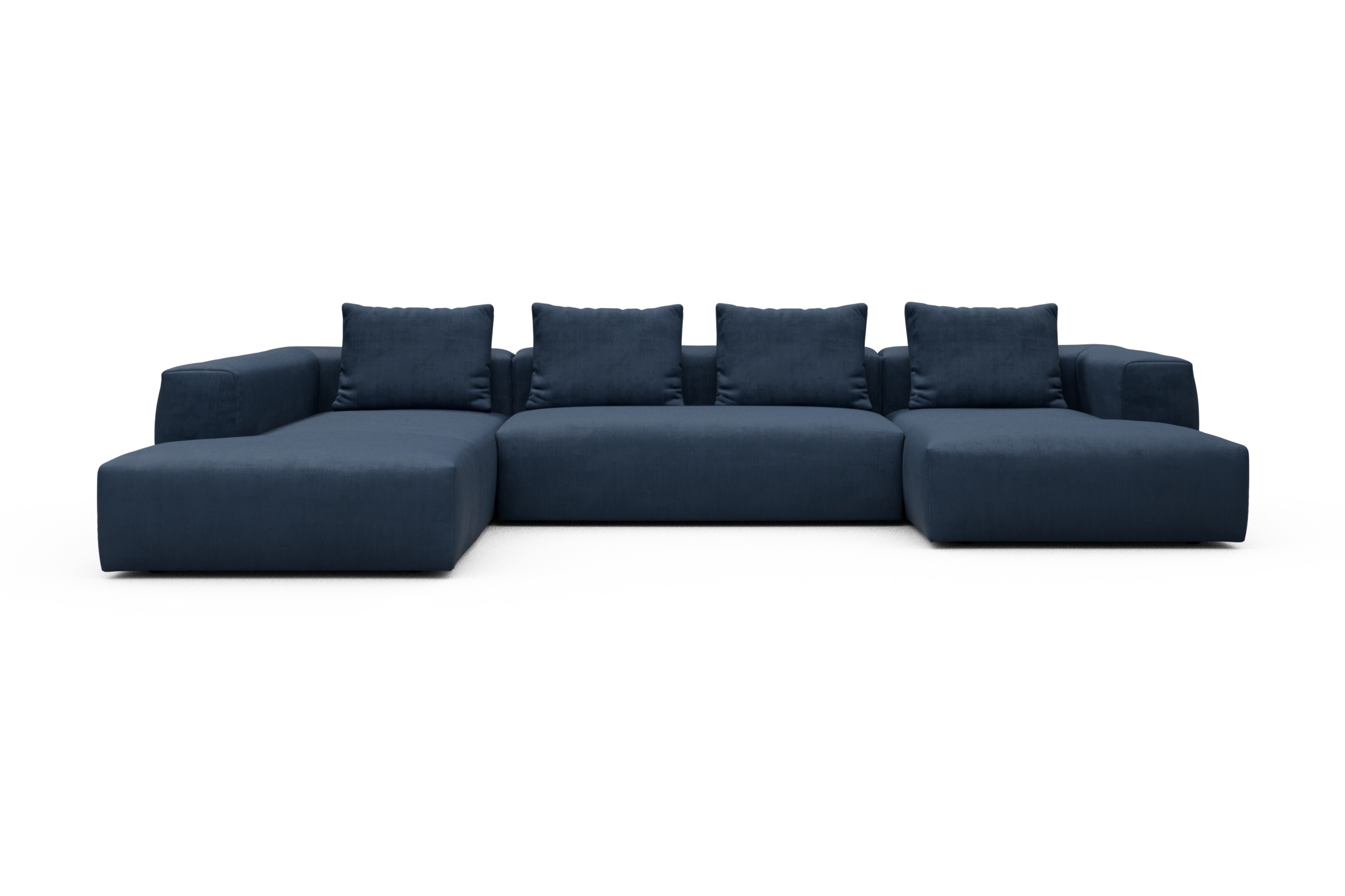 Skandi Home Wohnlandschaft Fred Relax-Ecke links mit 2-Sitzer und Chaiselongue rechts Cordufine-Royal-Blue moebelfaktor