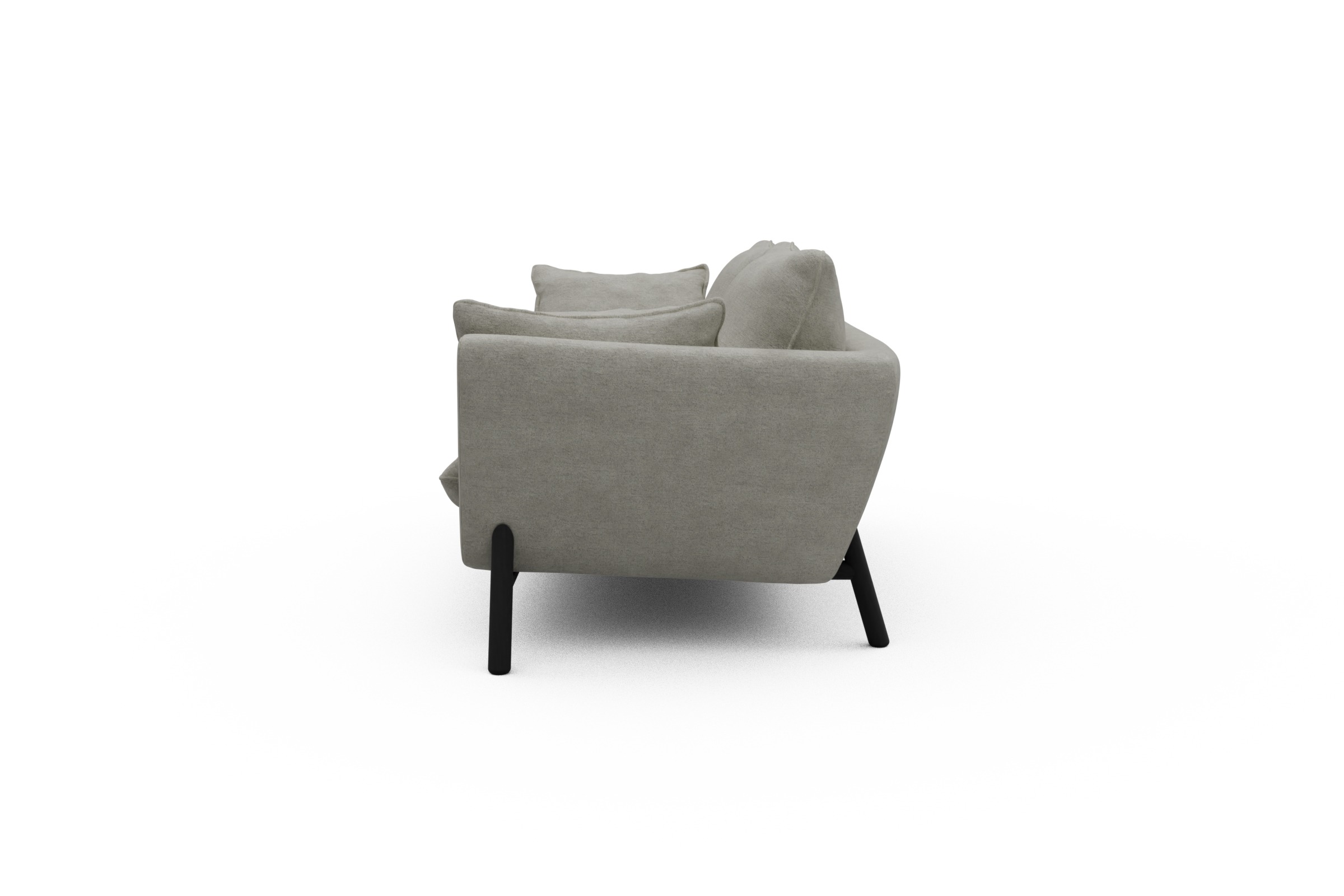 Sofa Emil 2-Sitzer Beinfarbe Eiche Schwarz Carreno-Moon-Stone-White